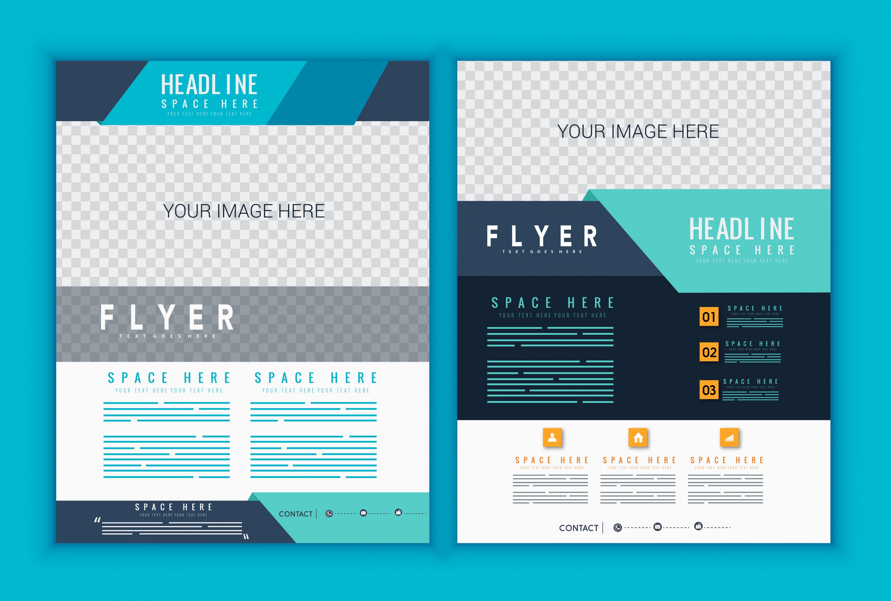 corporate flyer template modern checkered design