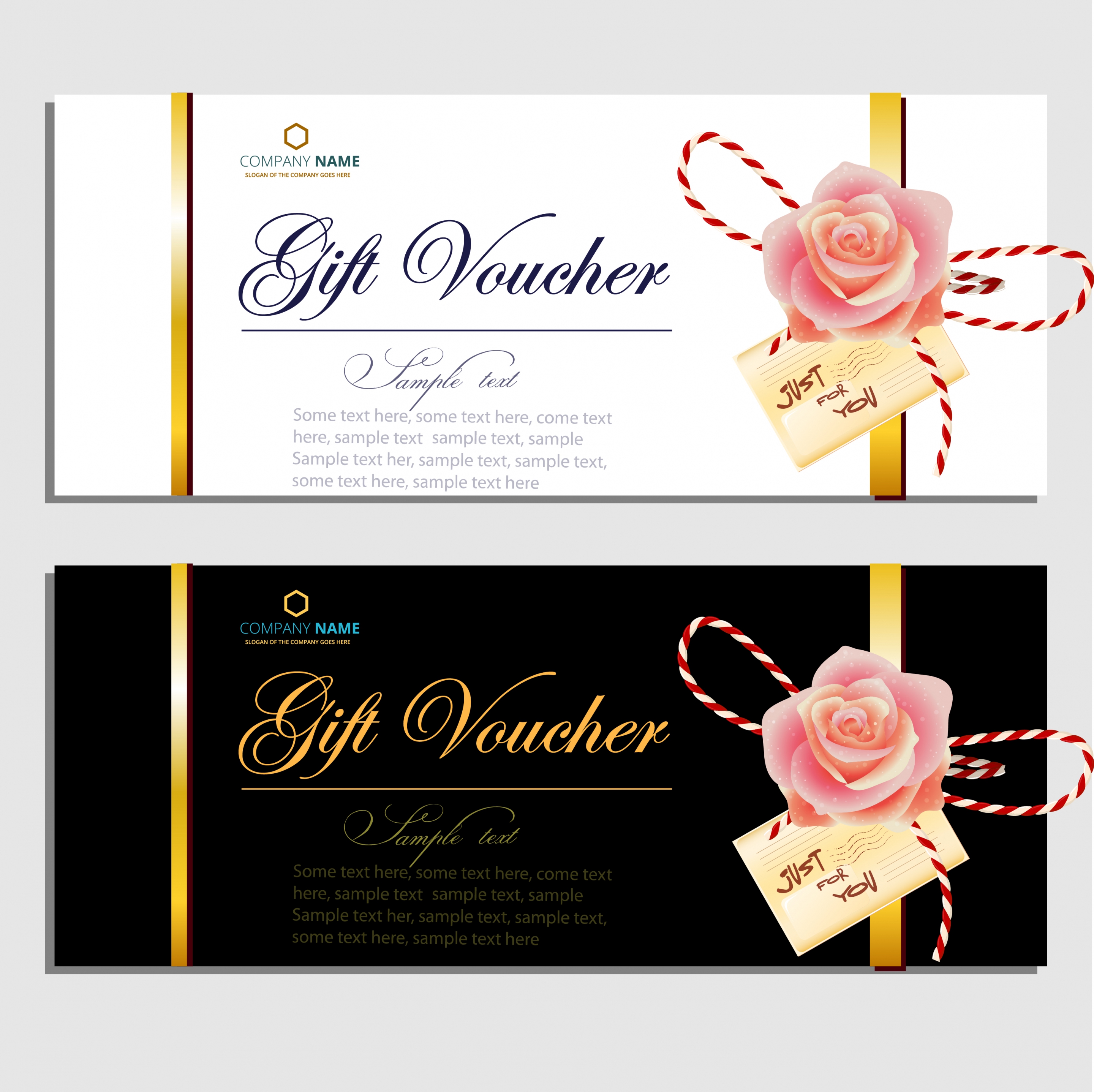 gift voucher templates elegant design rose icon decor