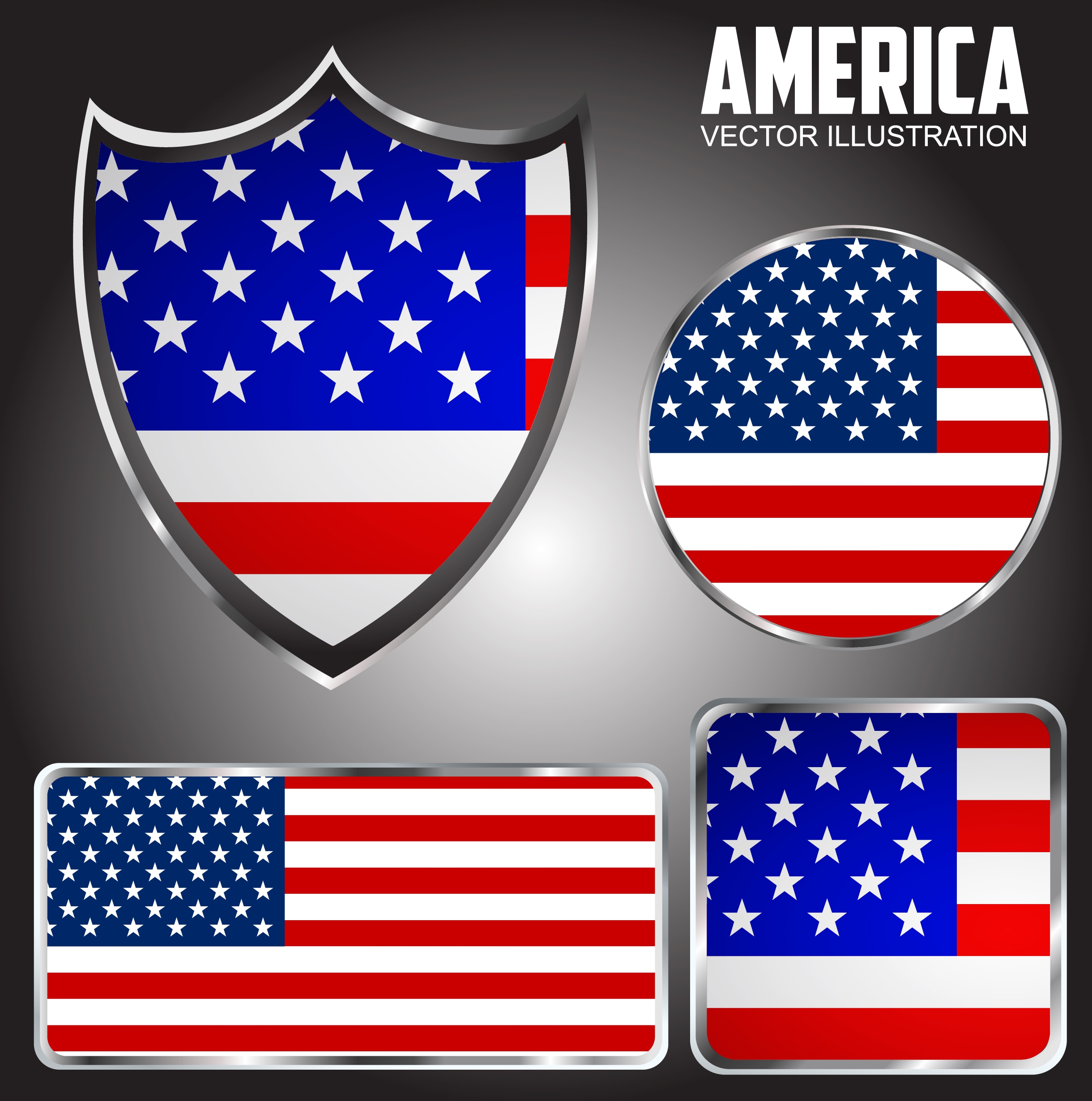 america labels collection flag backdrop geometric design