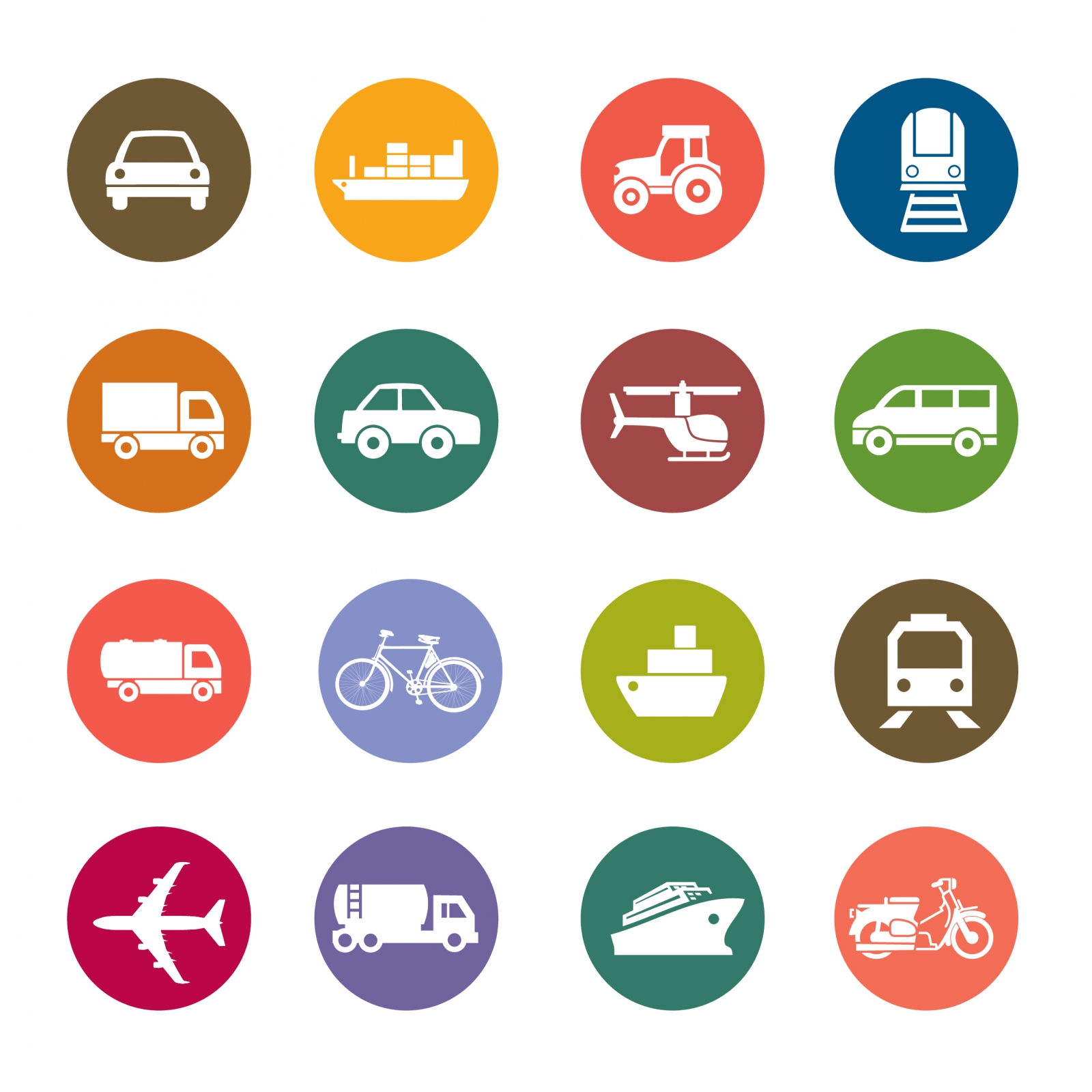 Transportation Color Icons