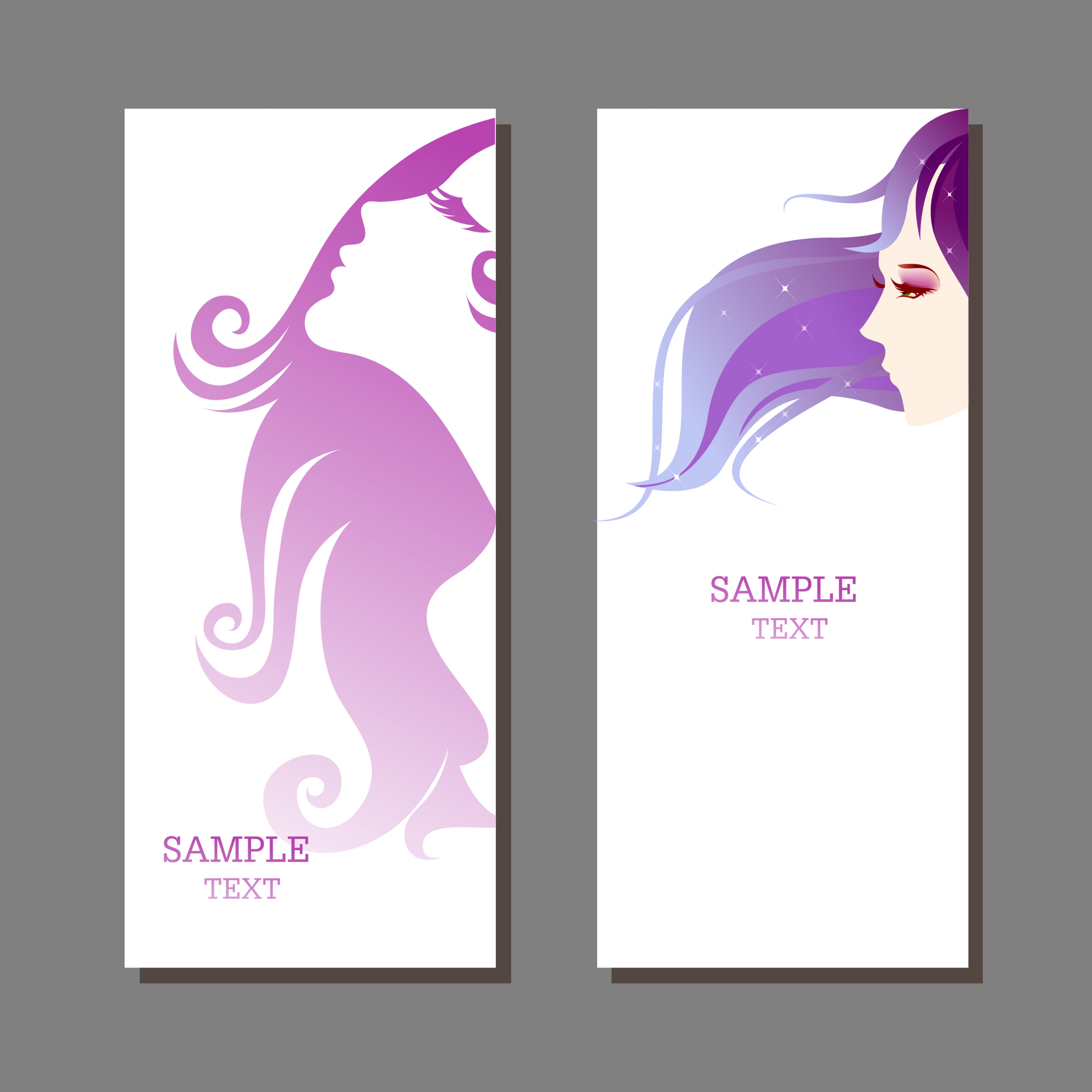 beauty salon banner sets beautyful girl ornament