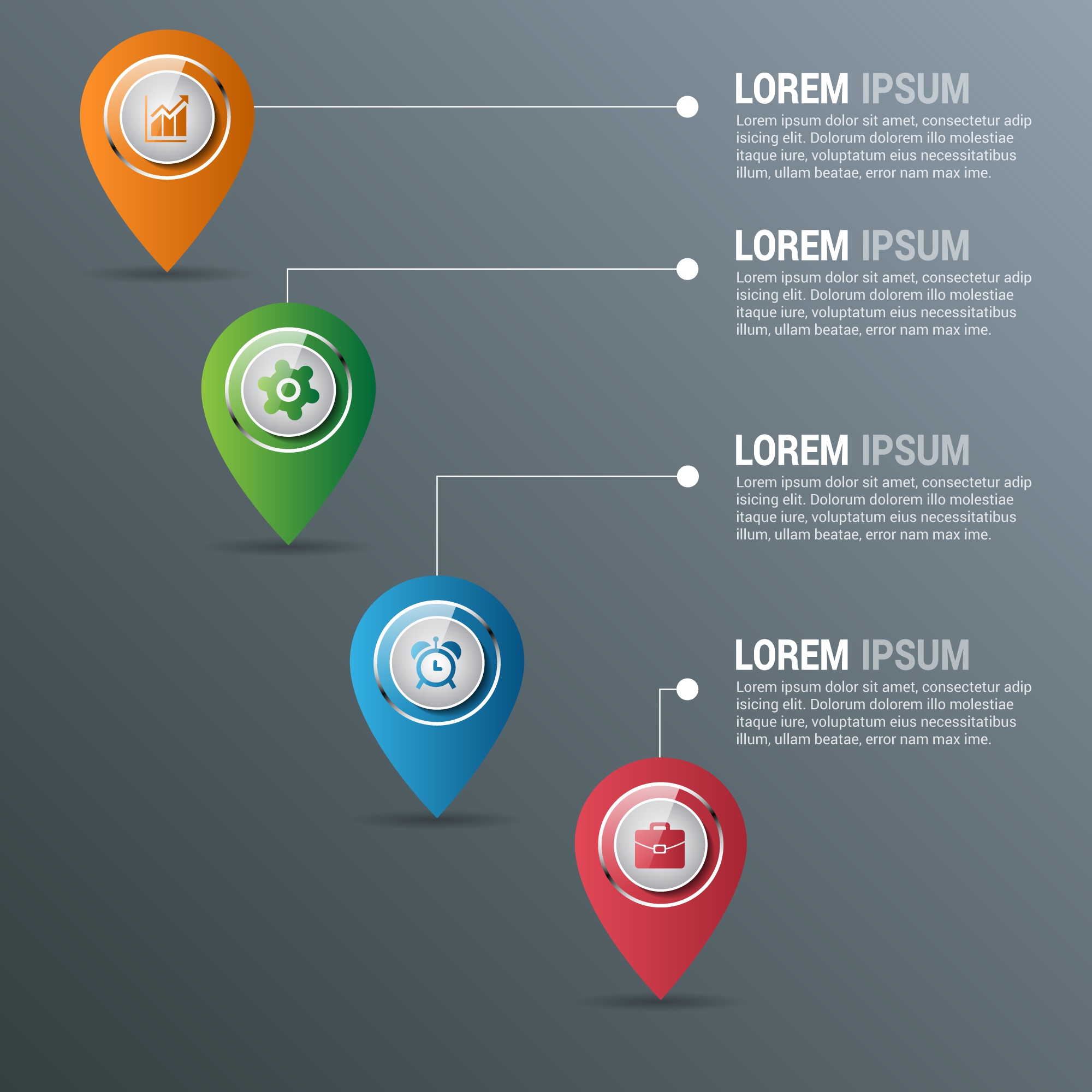 business infographic design elements shiny drops shape decoration