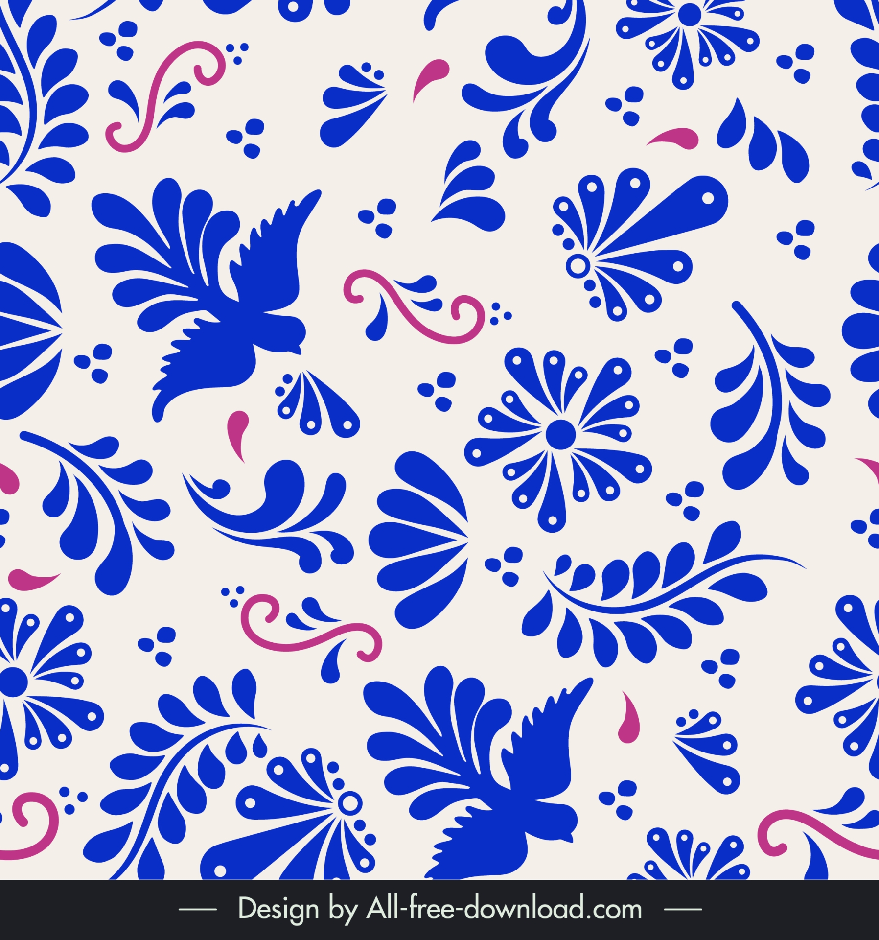 talavera pattern template elegant flat leaf flora bird 