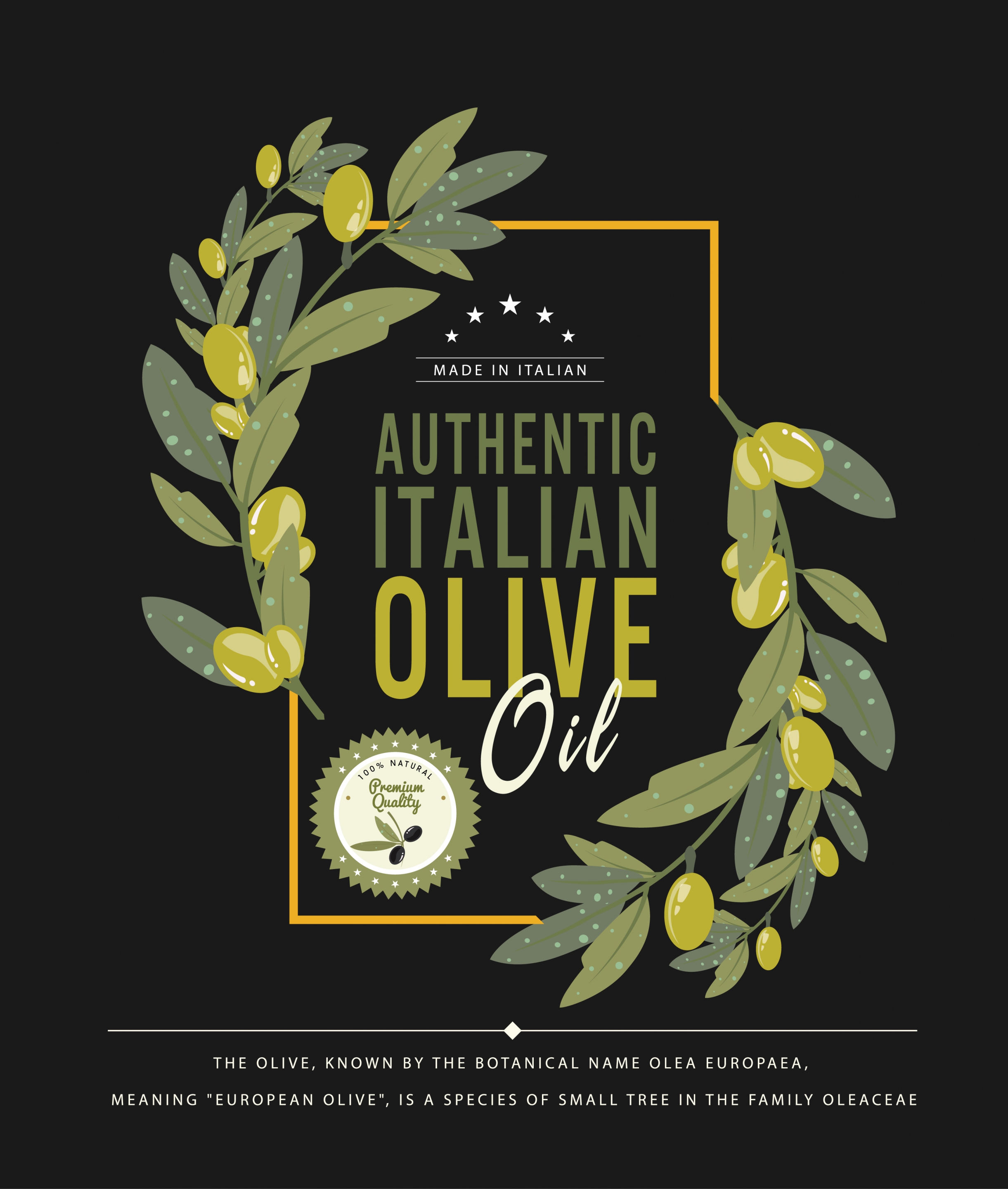 olive oil advertising green fruit icon dark design