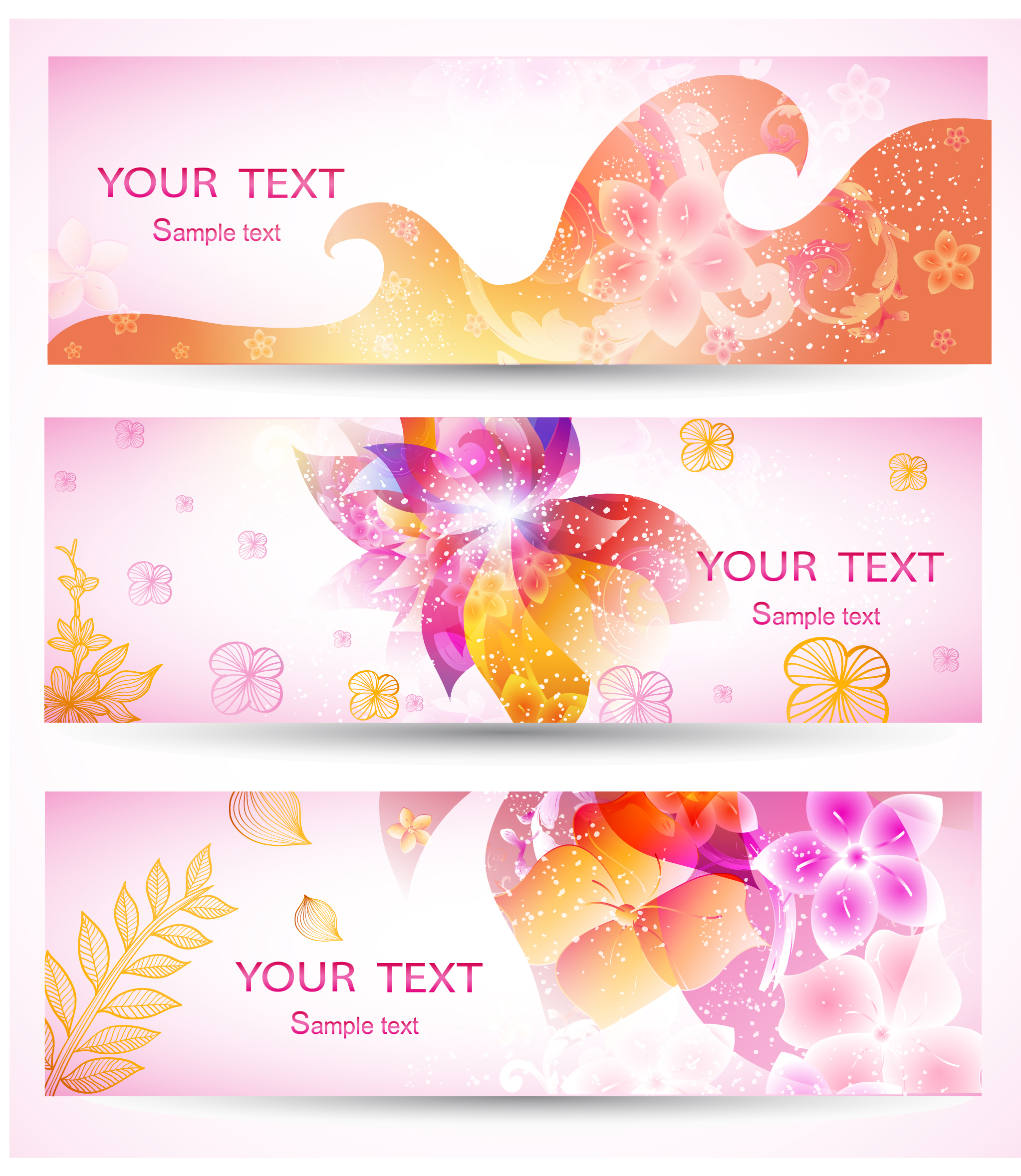 romantic pink banner set