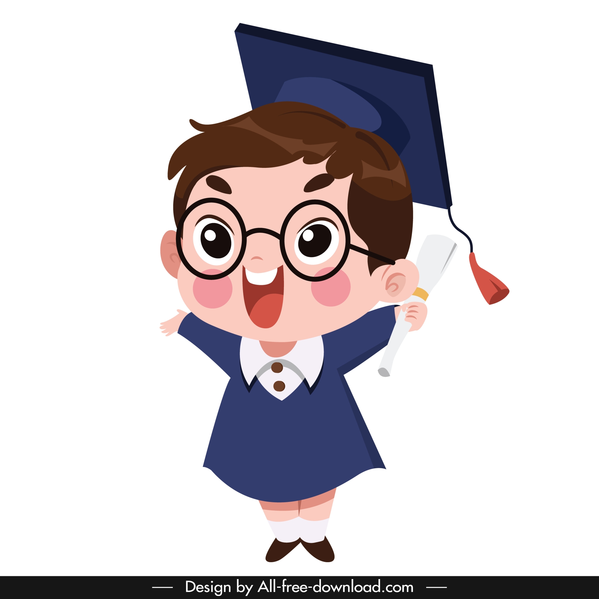 student design element cute boy cartoon character