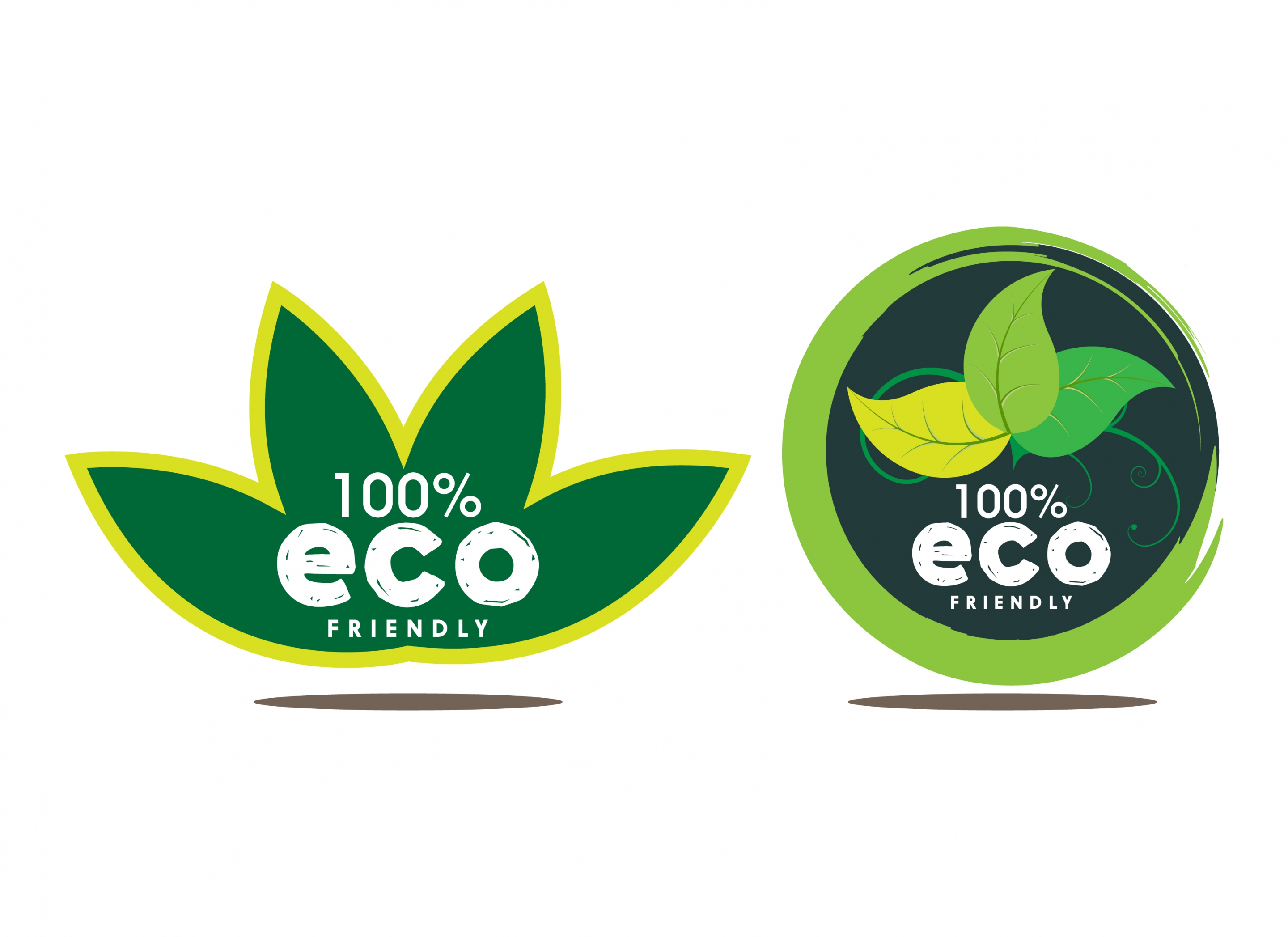 eco icons sets green circle and leaf design