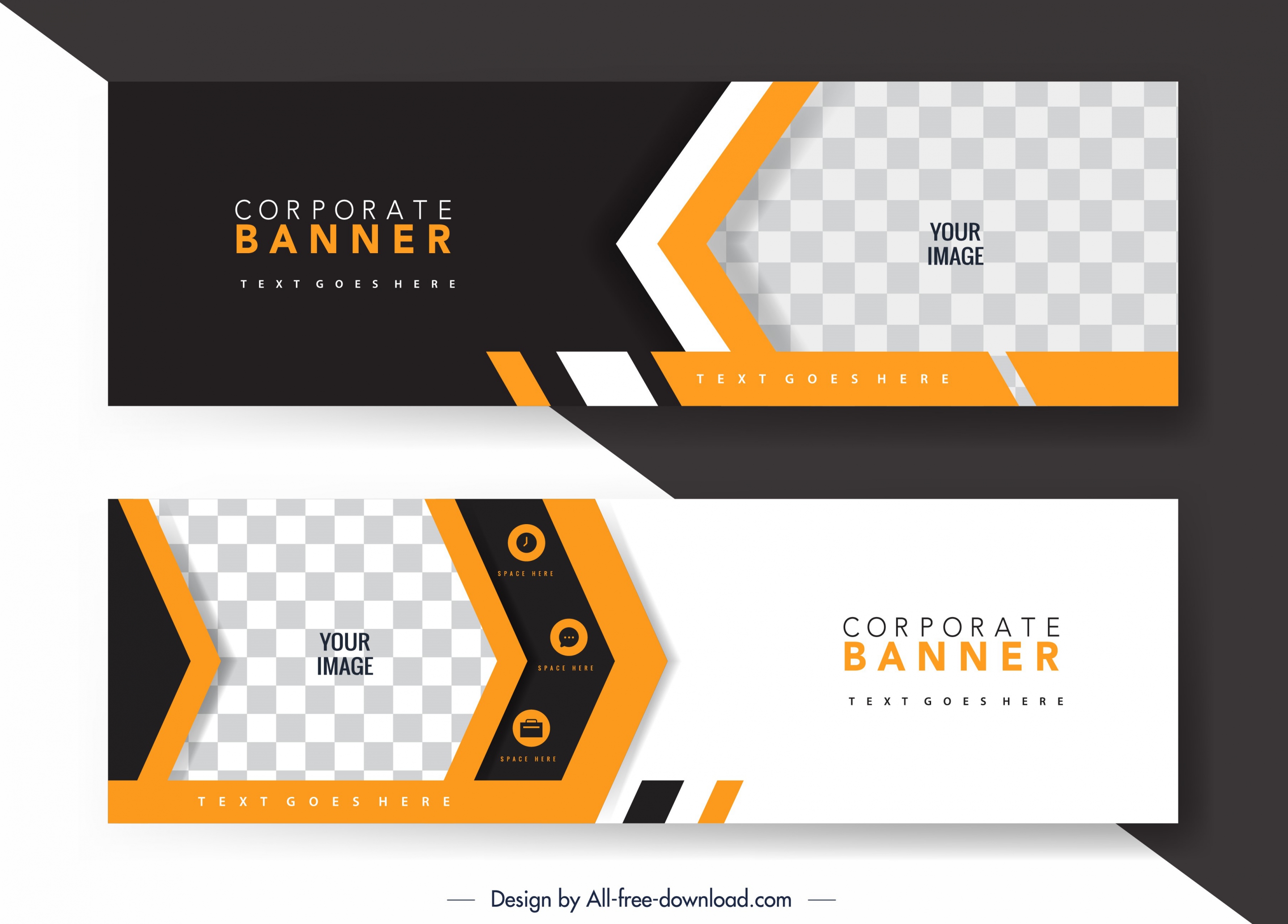 corporate banner templates elegant checkered arrow decor