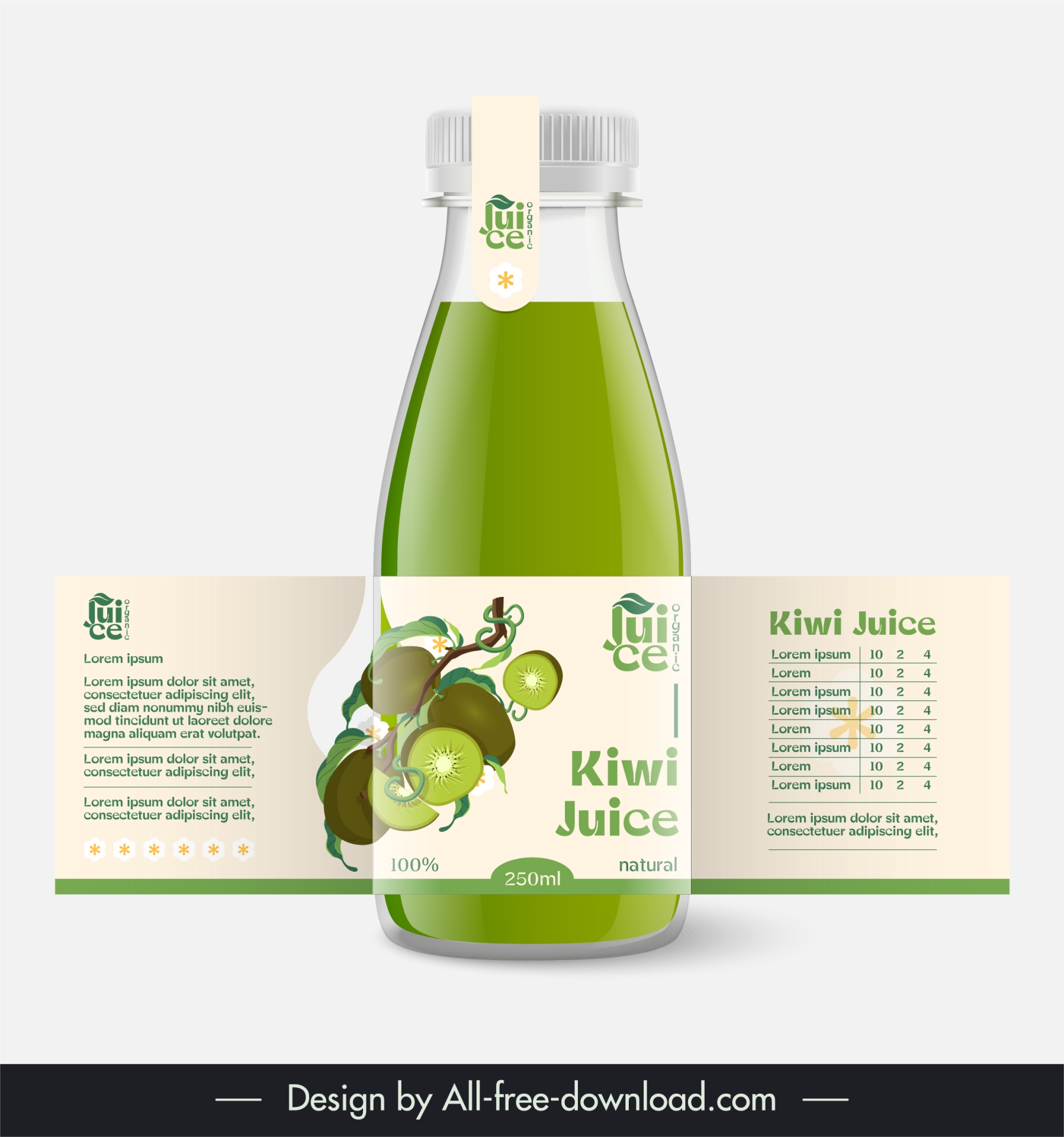 fruit juice bottle packaging template modern kiwi decor