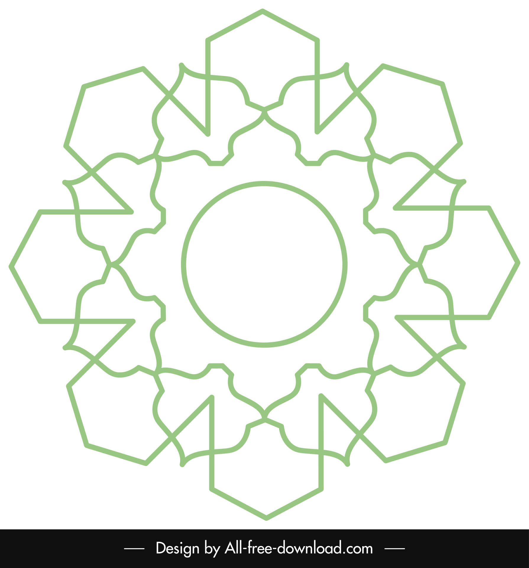   islamic ornament template flat seamless circle outline