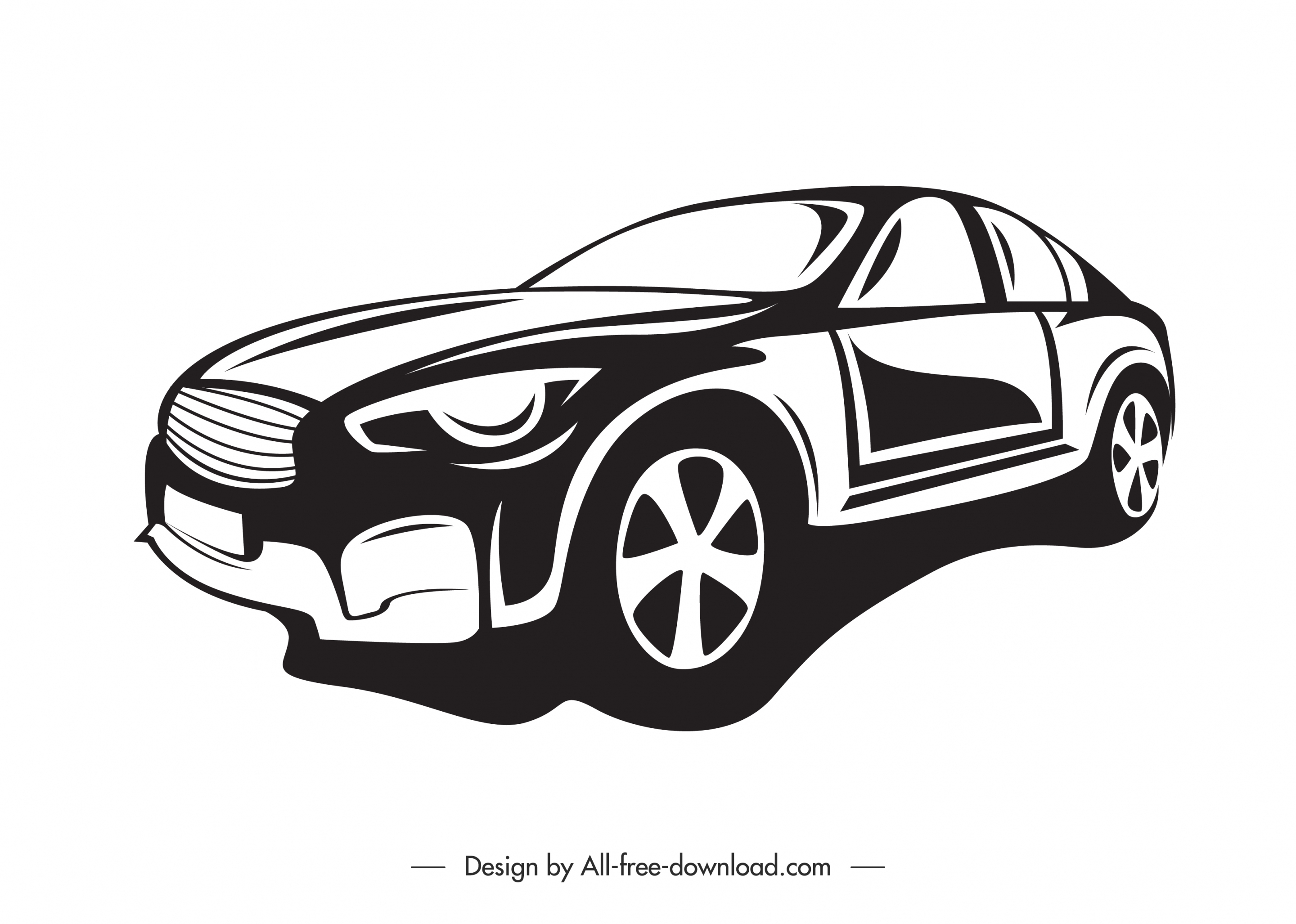 car mode icon black white handdrawn sketch