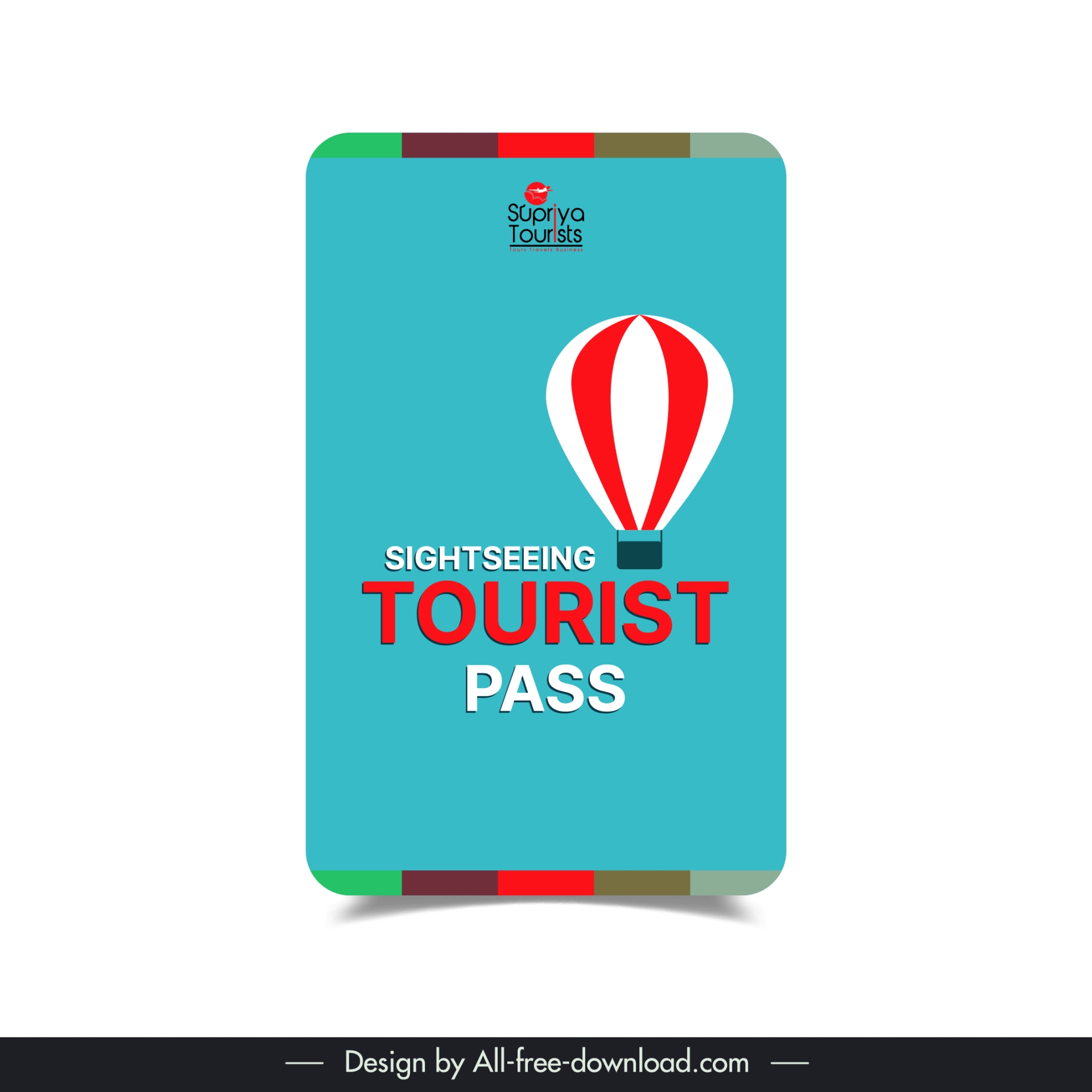 sightseeing tourist pass template elegant flat balloon