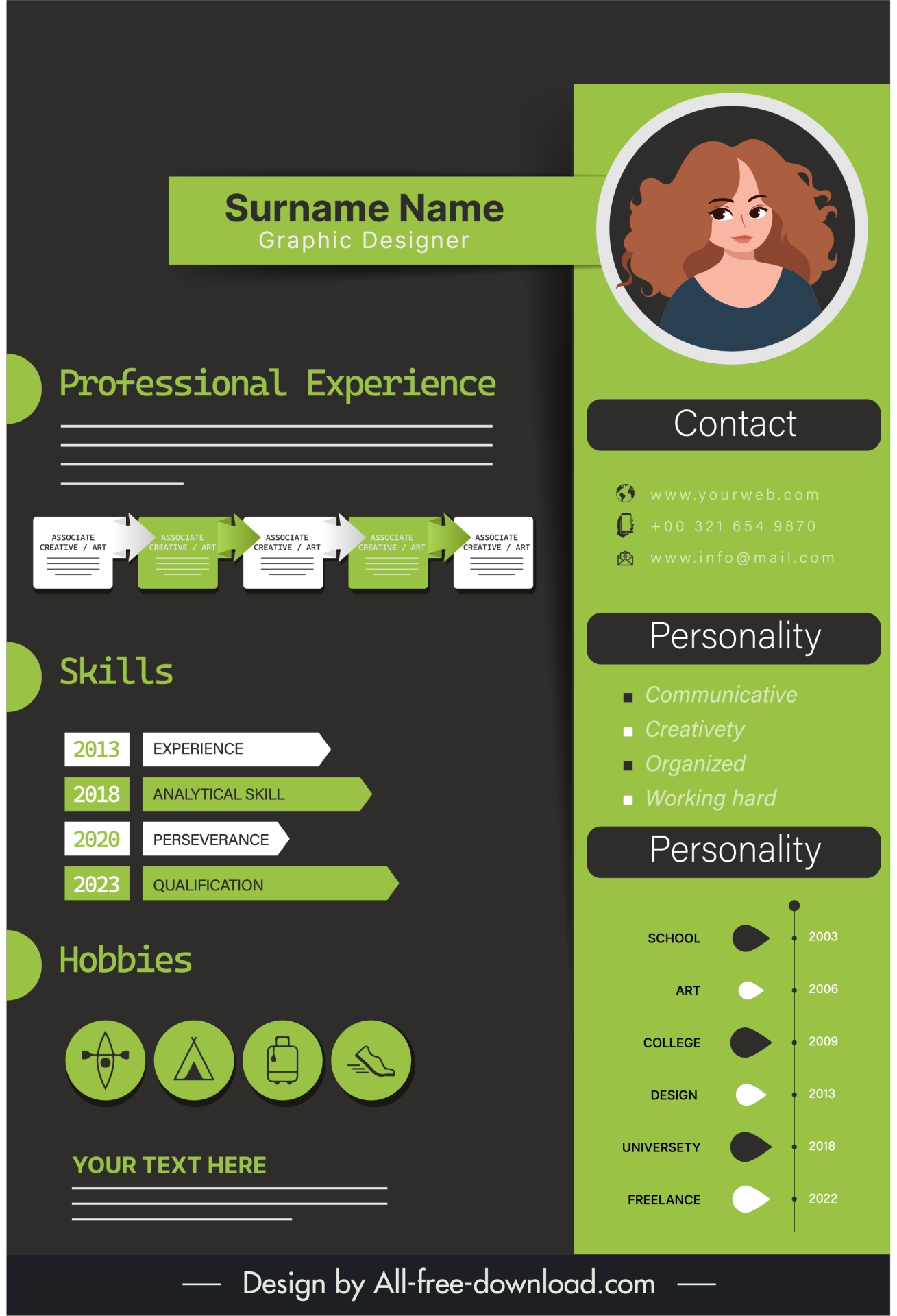 cv infographic template elegant contrast