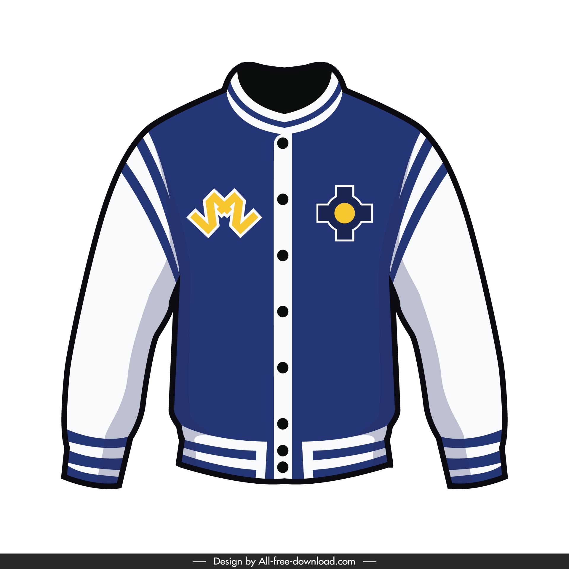 varsity jacket template symmetric design 