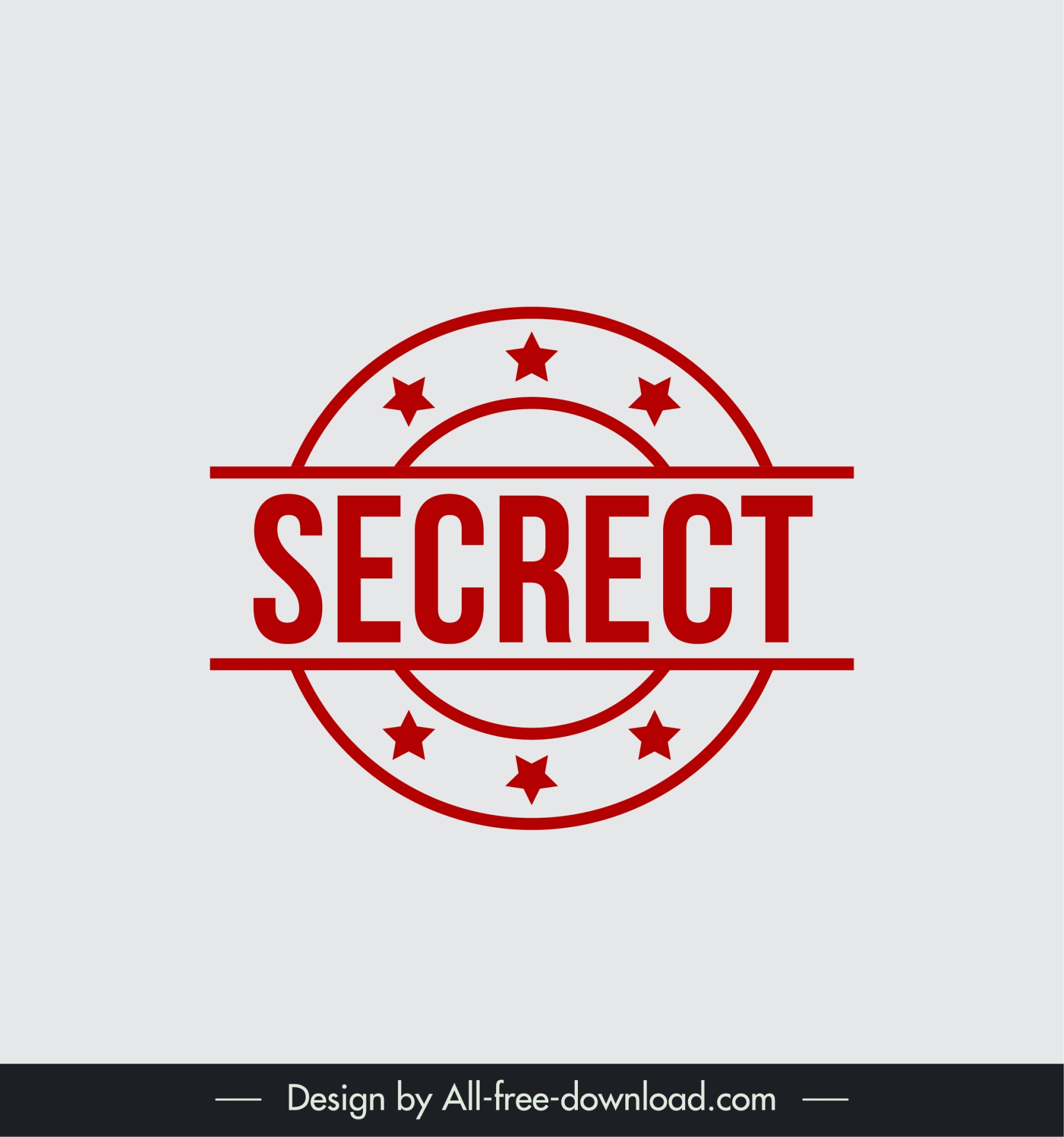 secret stamp template flat circle stars text