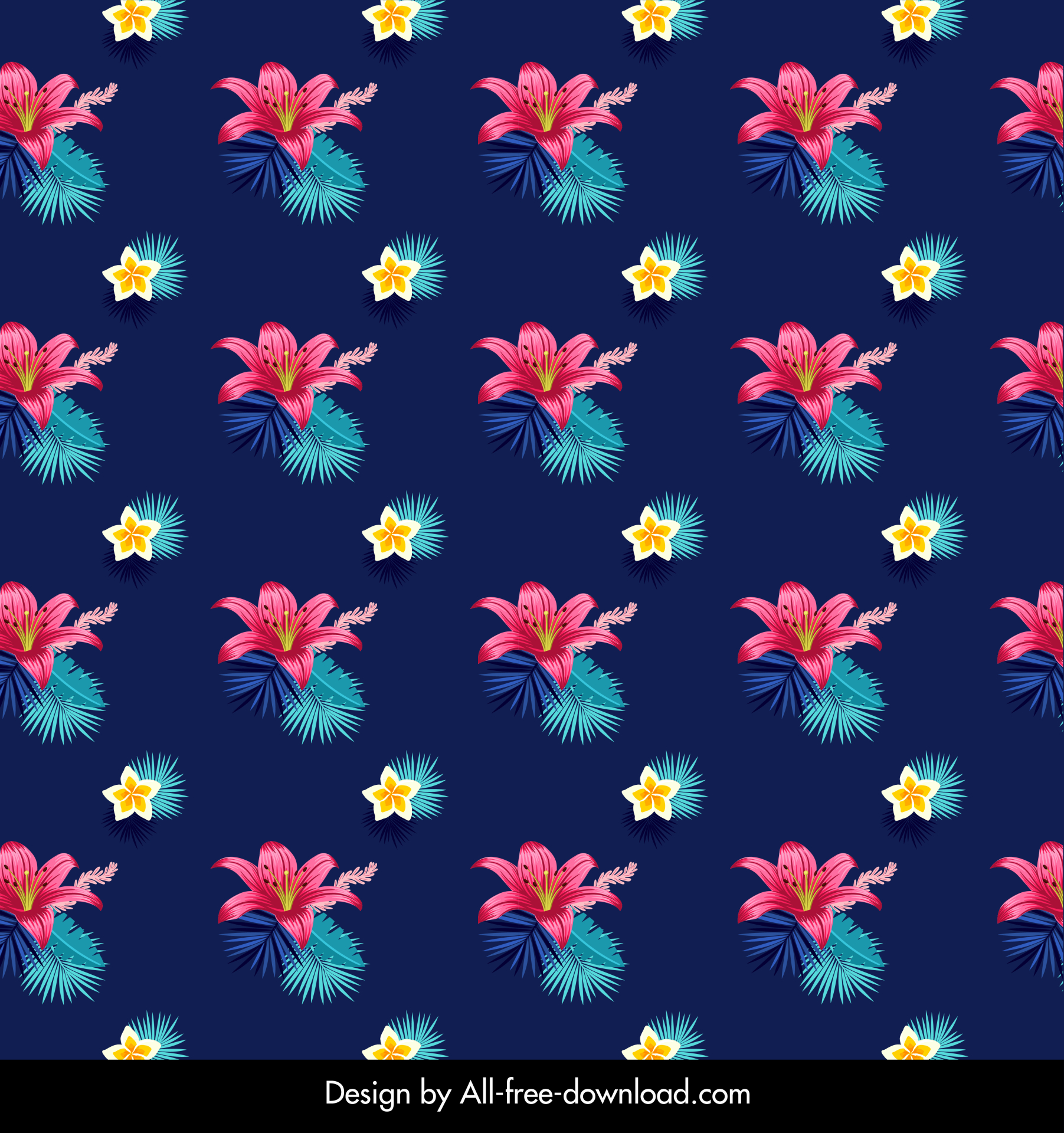  hawaii tropical pattern template repeating flowers plants decor