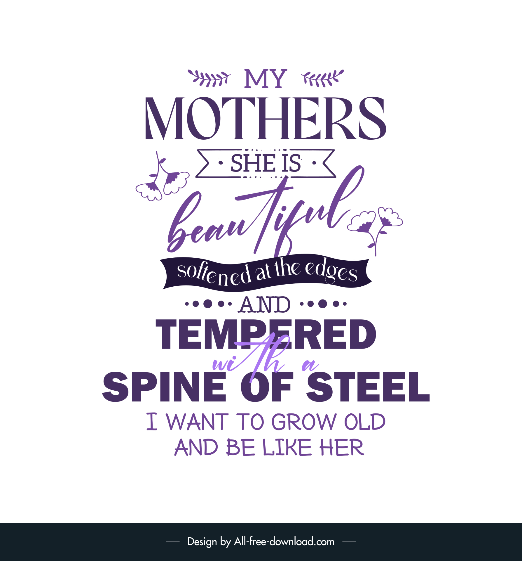 quotes for mom poster template dynamic classical texts ribbon nature elements decor 