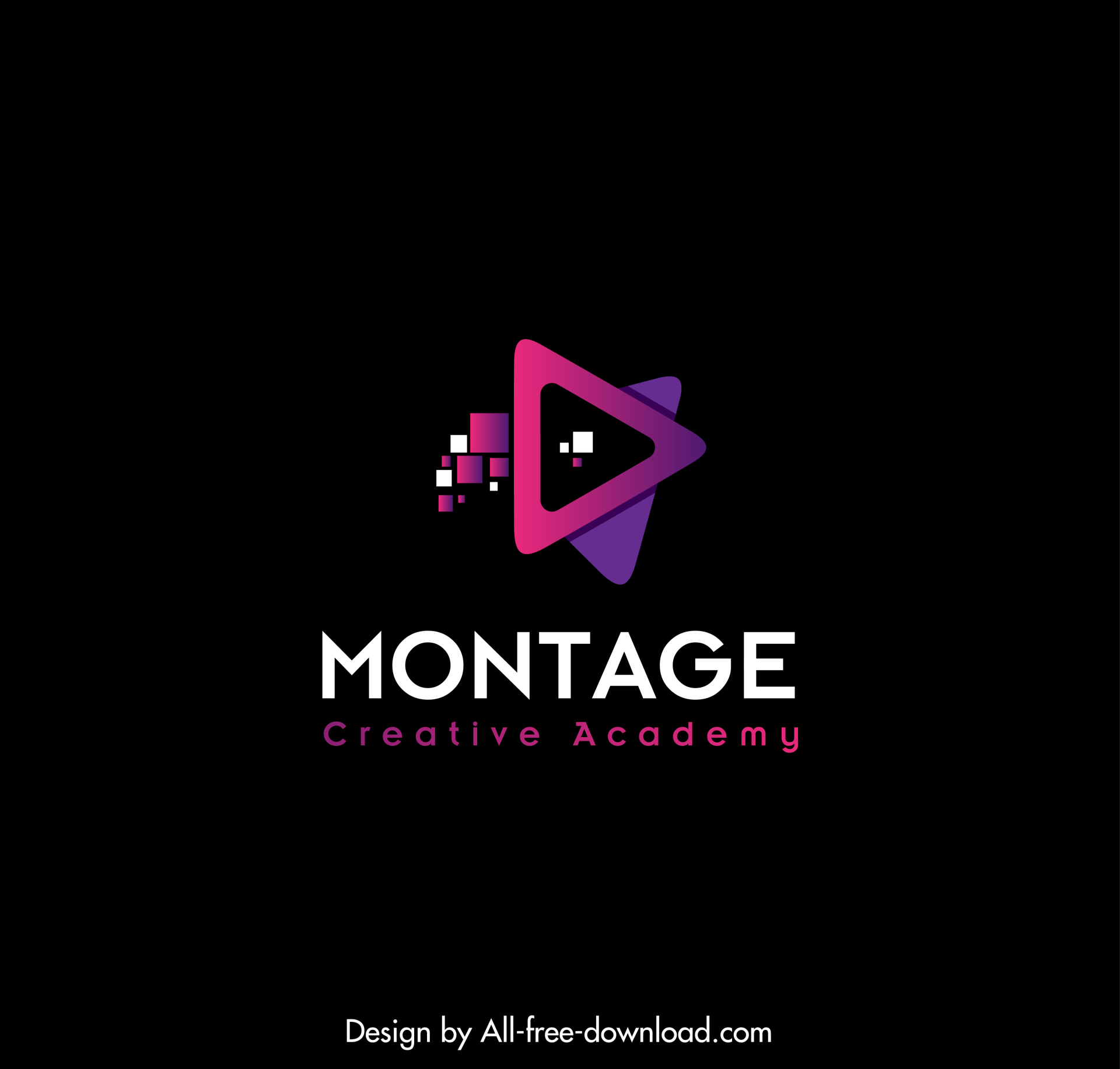 montage logo template flat modern geometry design triangles squares shapes sketch