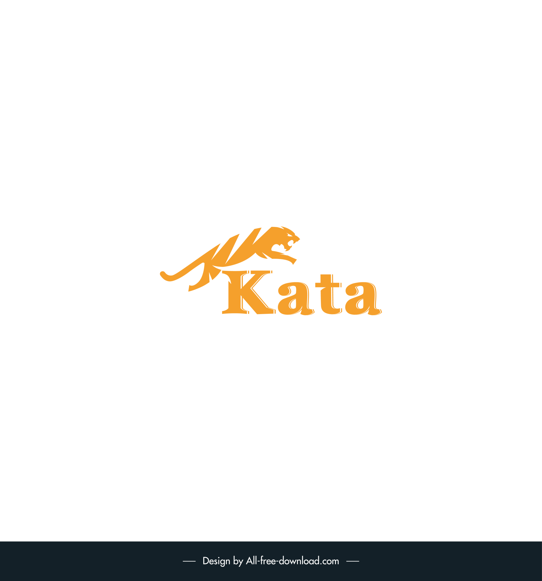 kata logo combined with a lunging tiger template dynamic silhouette design 