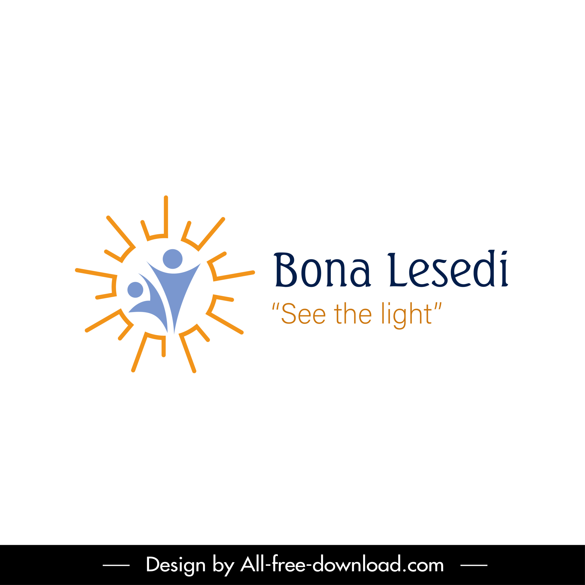 bona lesedi logo template isolated human icons circle light sketch