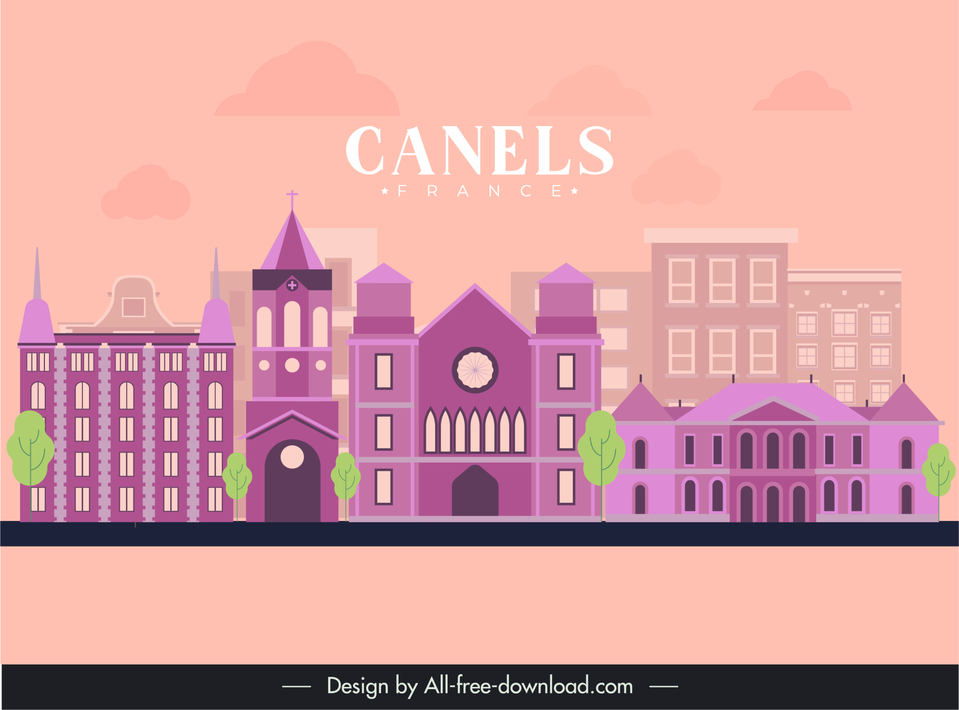 canels france advertising banner  violet architecture decor