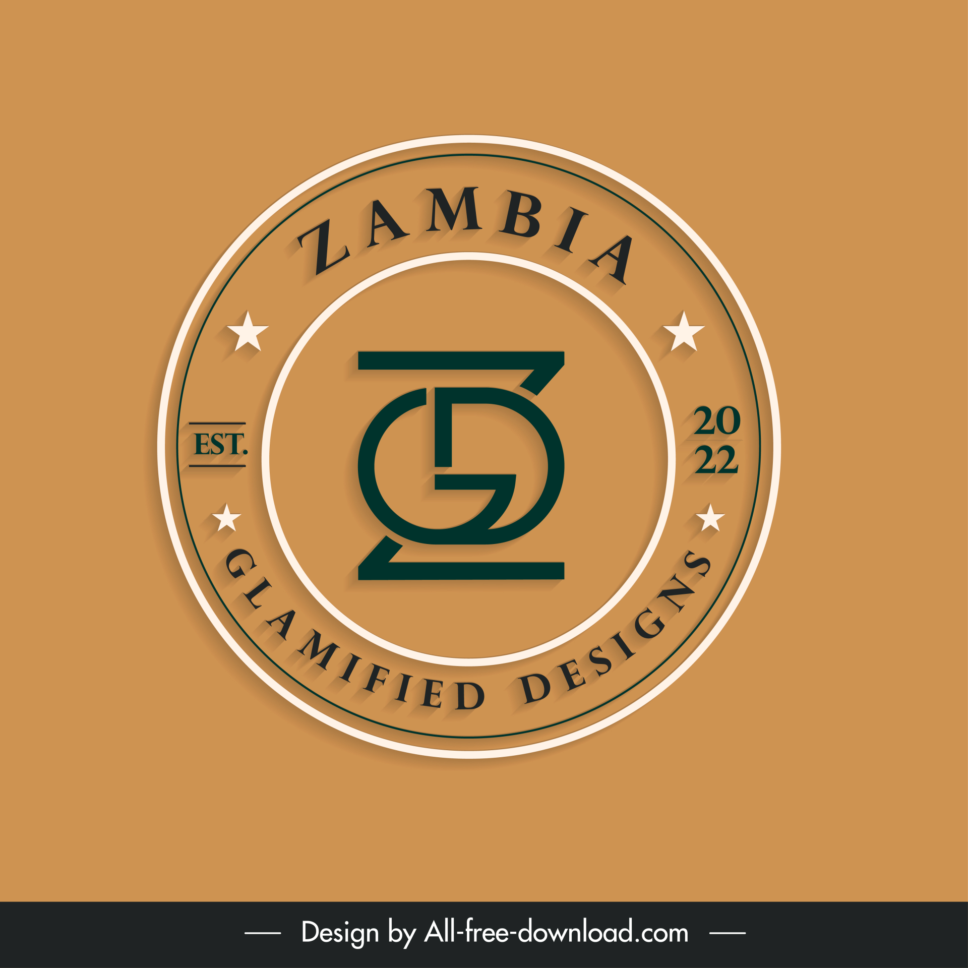 glamified designs zambia gdz logo template elegant flat circle decor