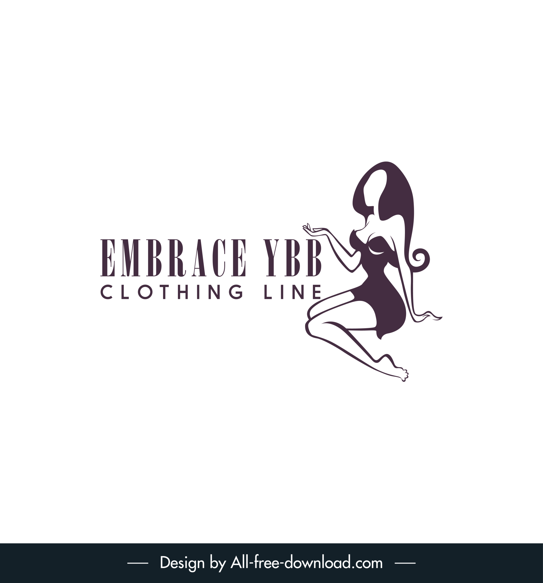 embrace ybb logotype attractive lady texts design