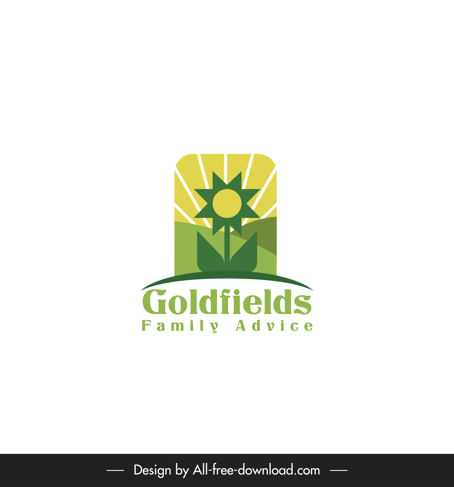 goldfields family advice logo template elegant classical flat sunflower sketch 