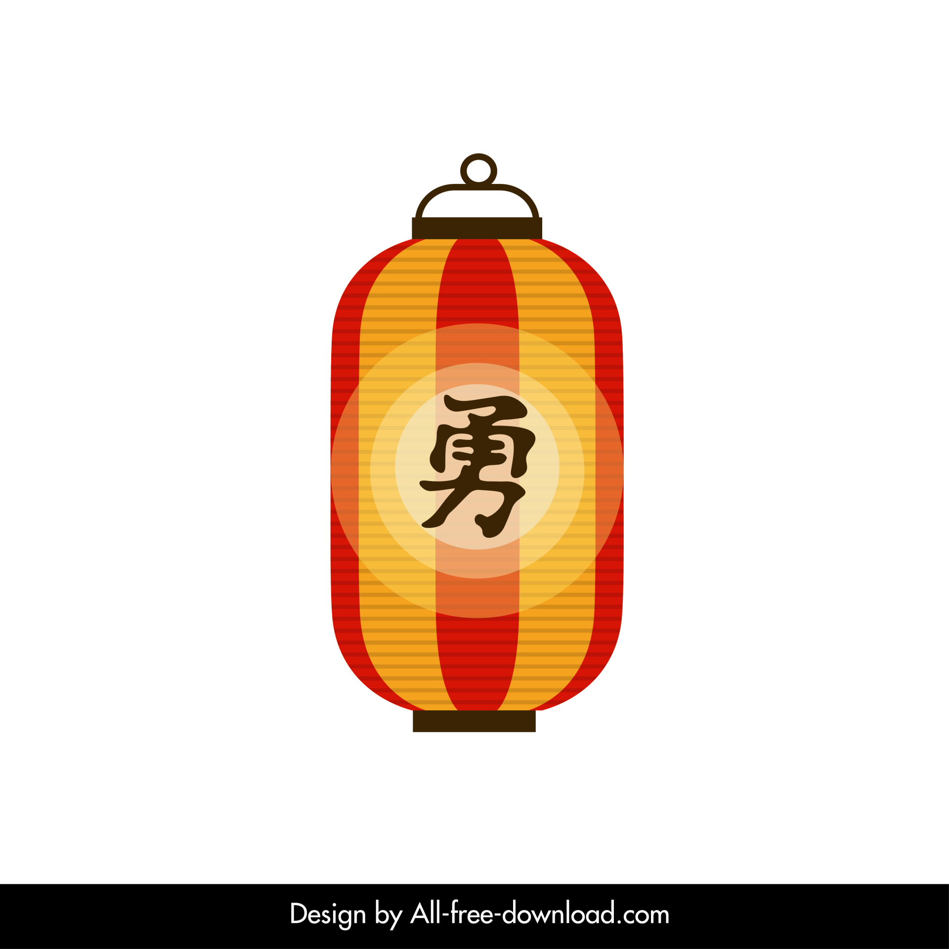 traditional japanese lantern icon pictographic letter decor