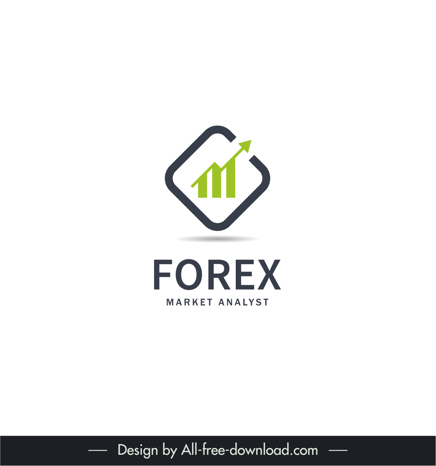 forex logo template elegant flat column arrow chart geometry decor