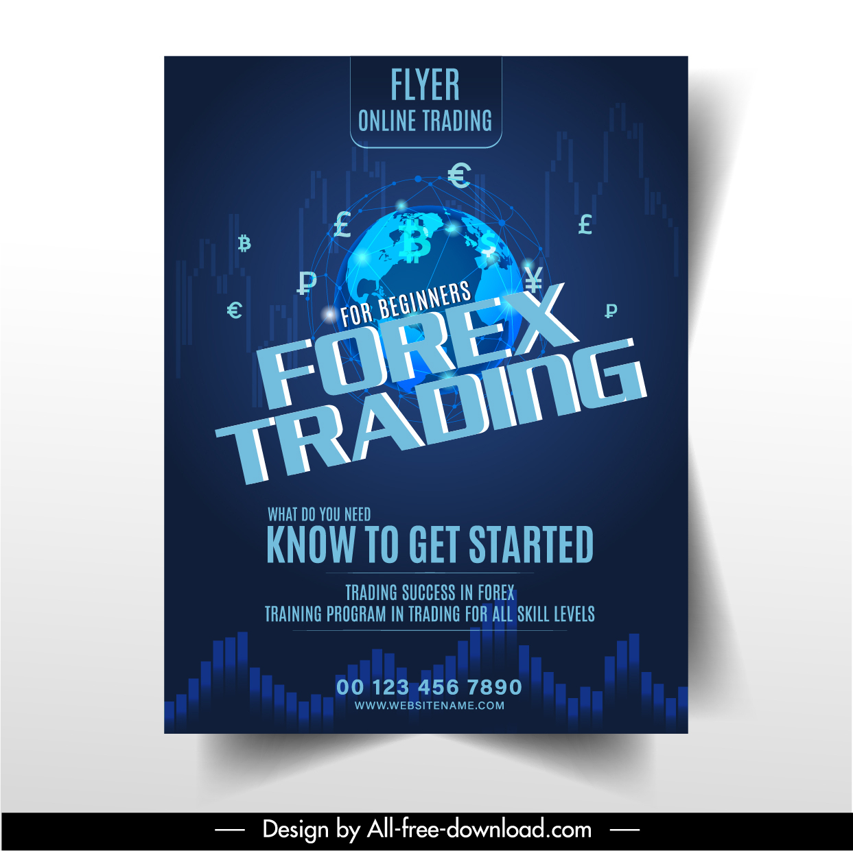  forex trading flyer template earth currency elements dark design