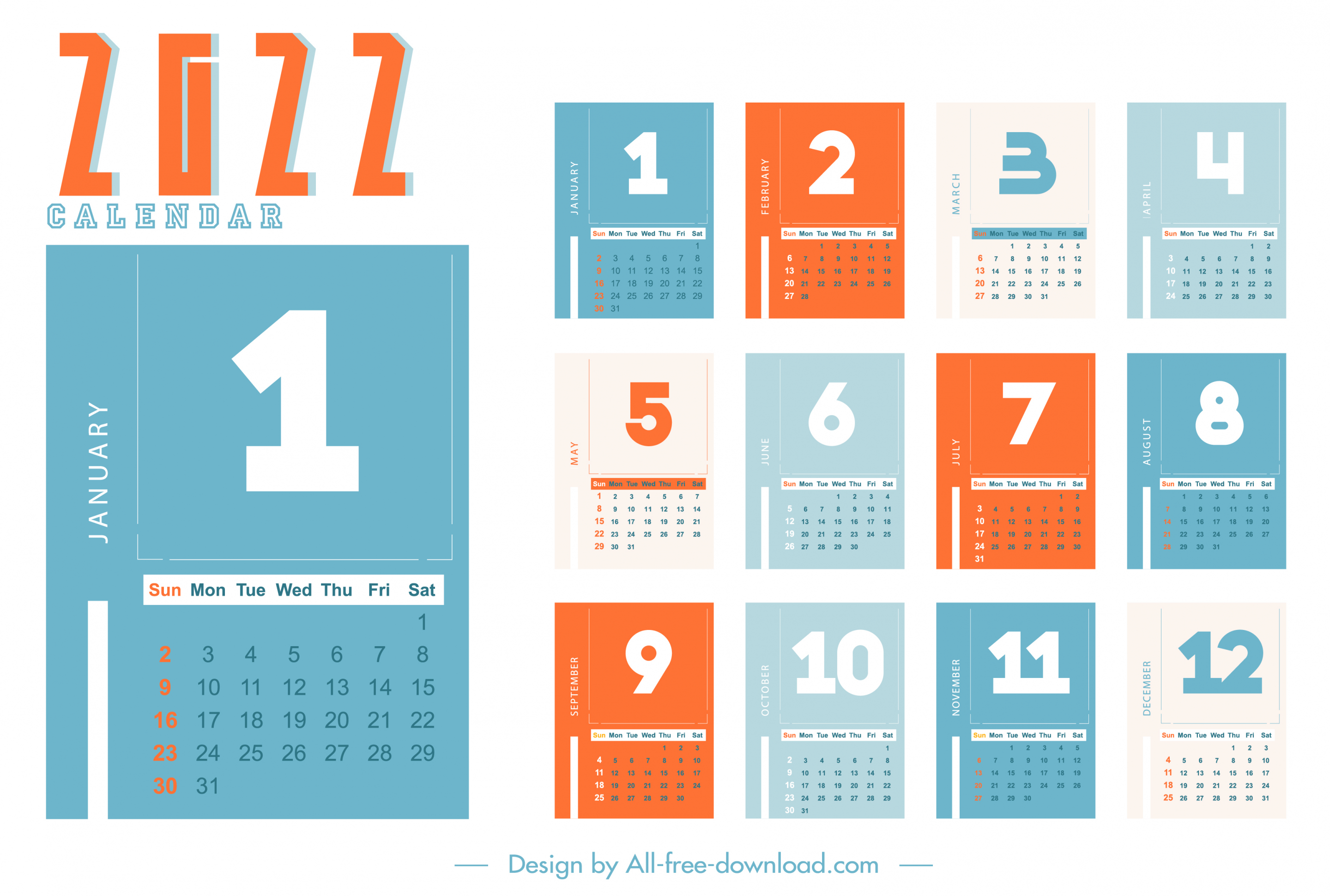 calendar design elements colored plain design number decor