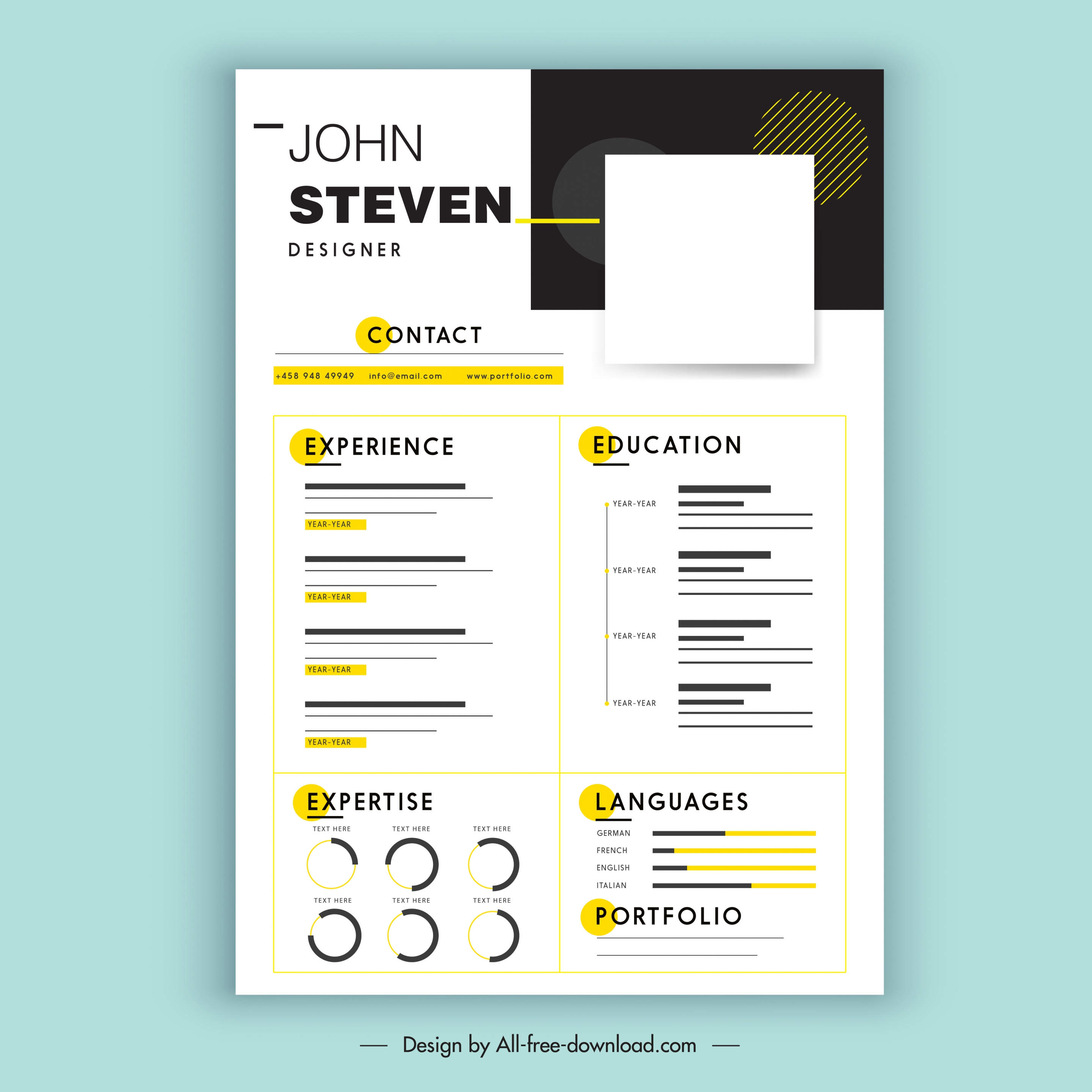 cv template bright white decor elegant modern design