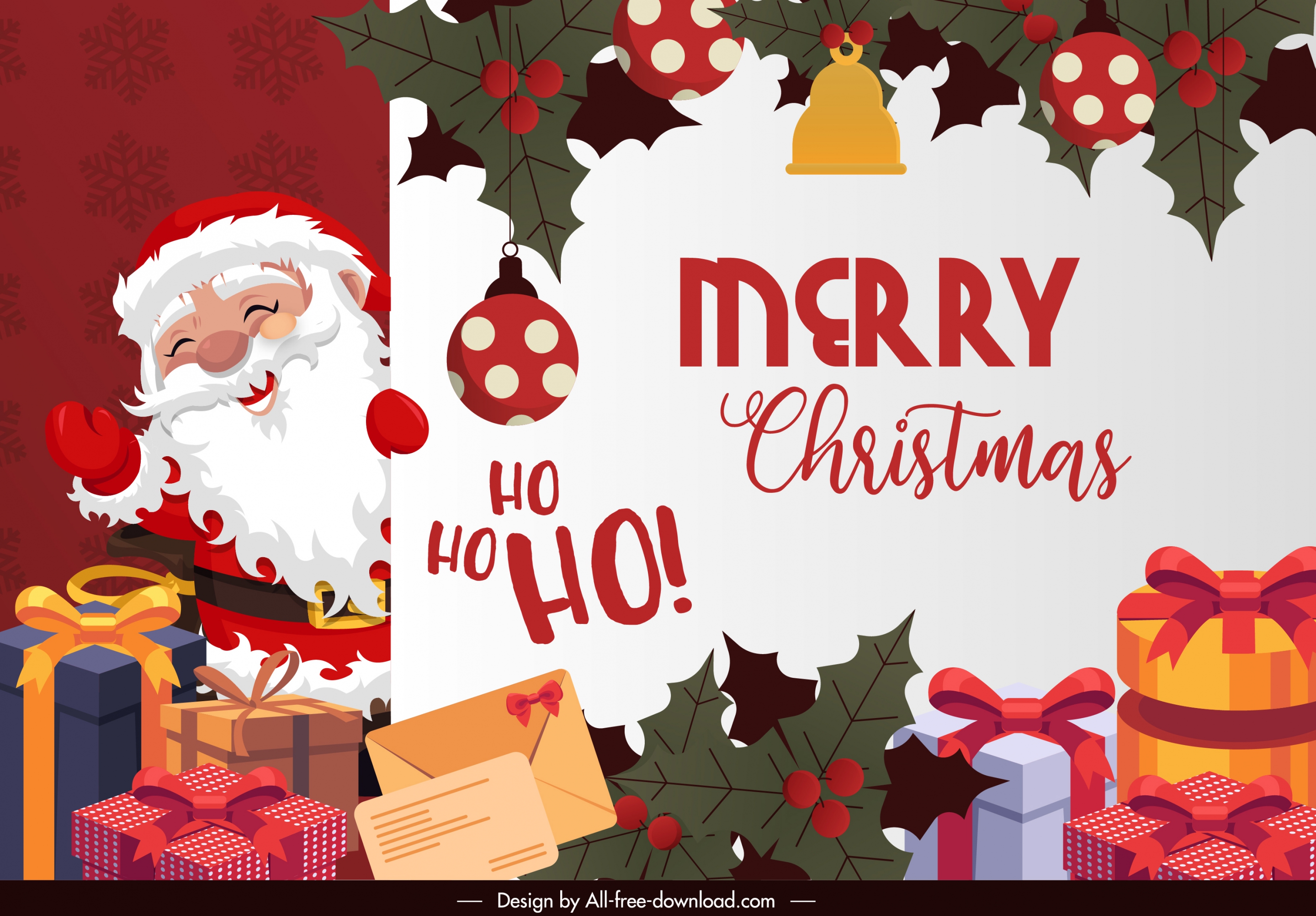 xmas banner template funny santa classic elements decor