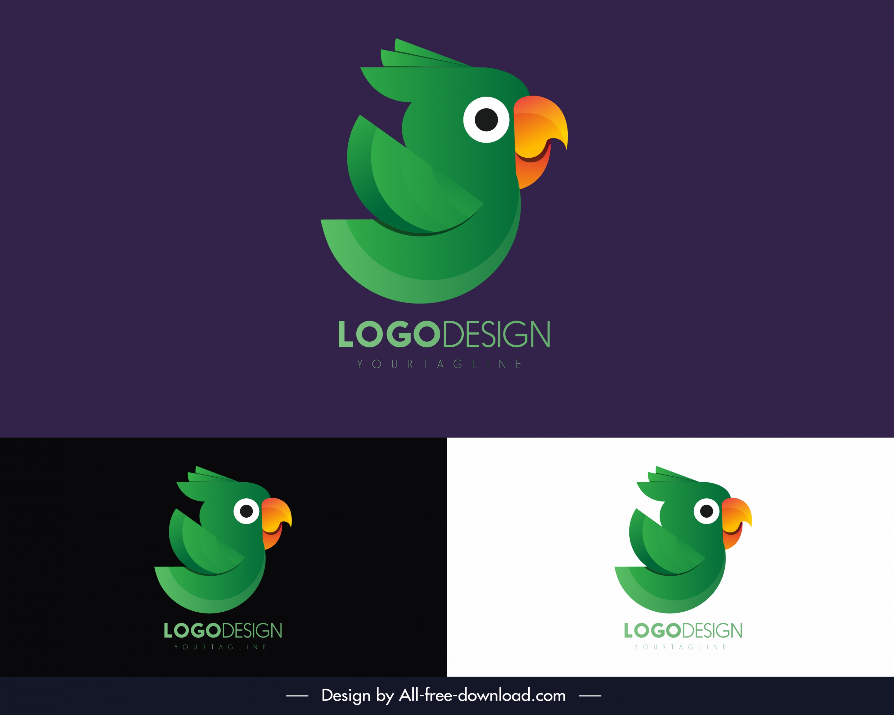 parrot logotype cute cartoon sketch