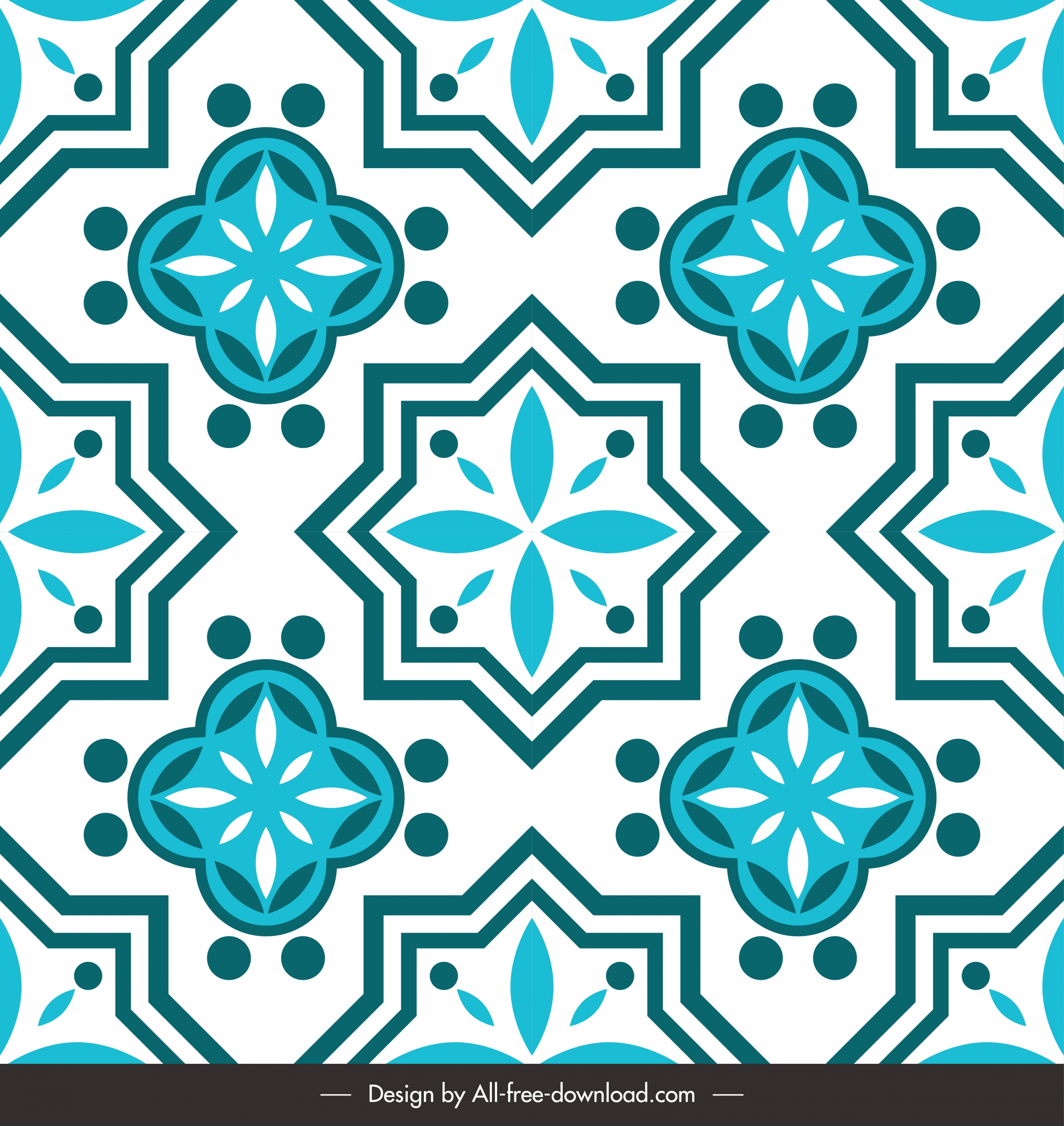 decorative pattern template retro flora sketch symmetric repeating