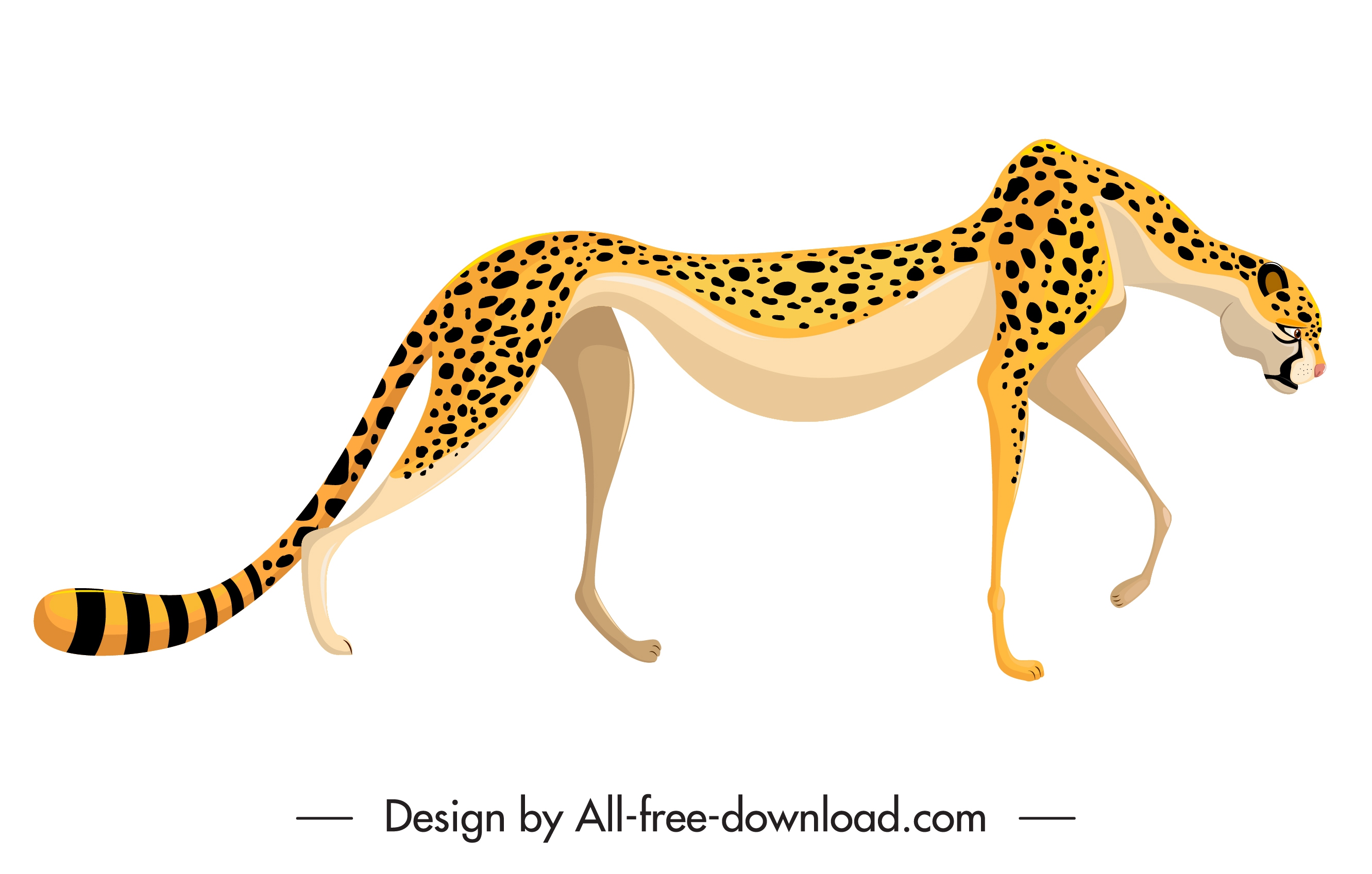 felidae species icon spotted leopard sketch