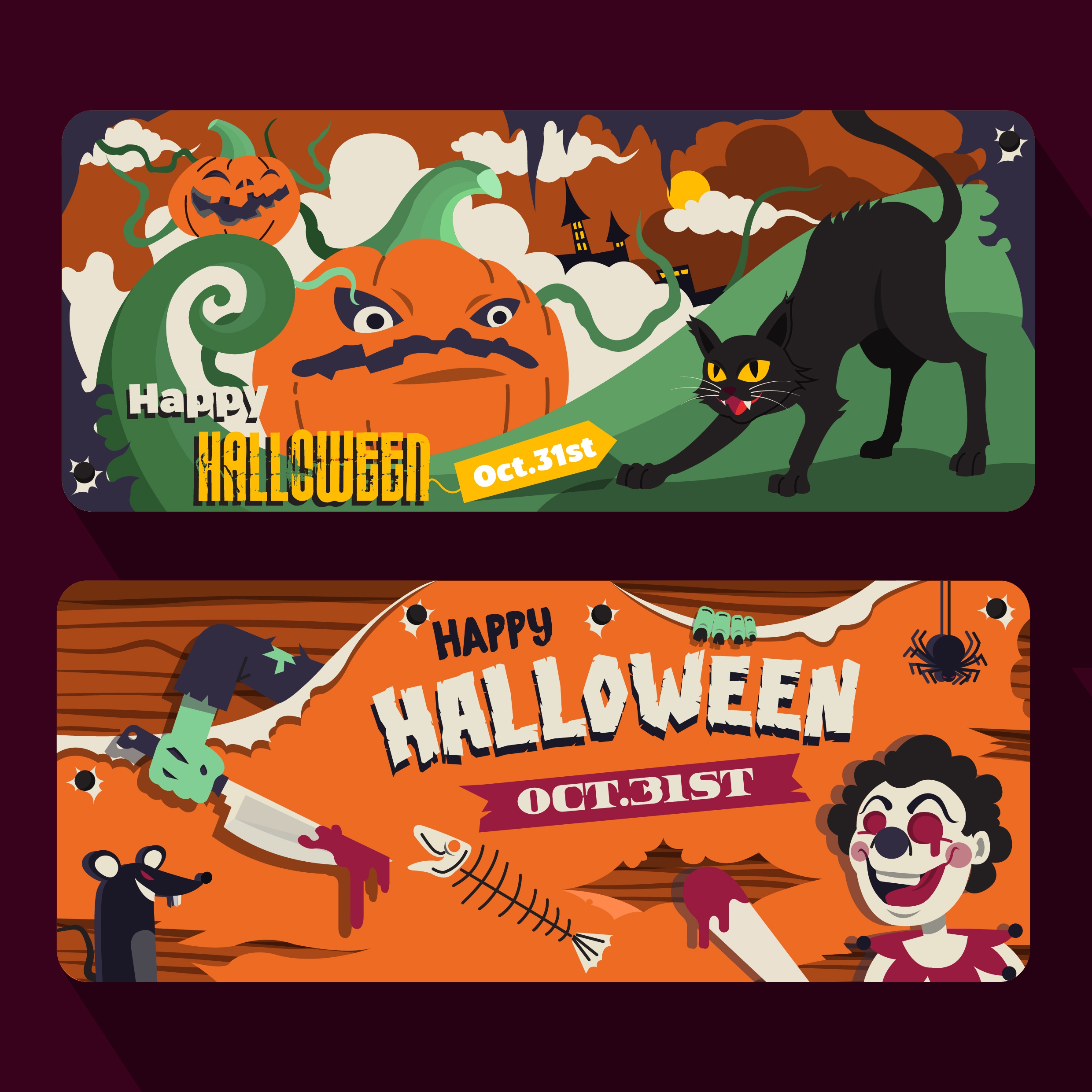 halloween banner templates colorful classical horror decor