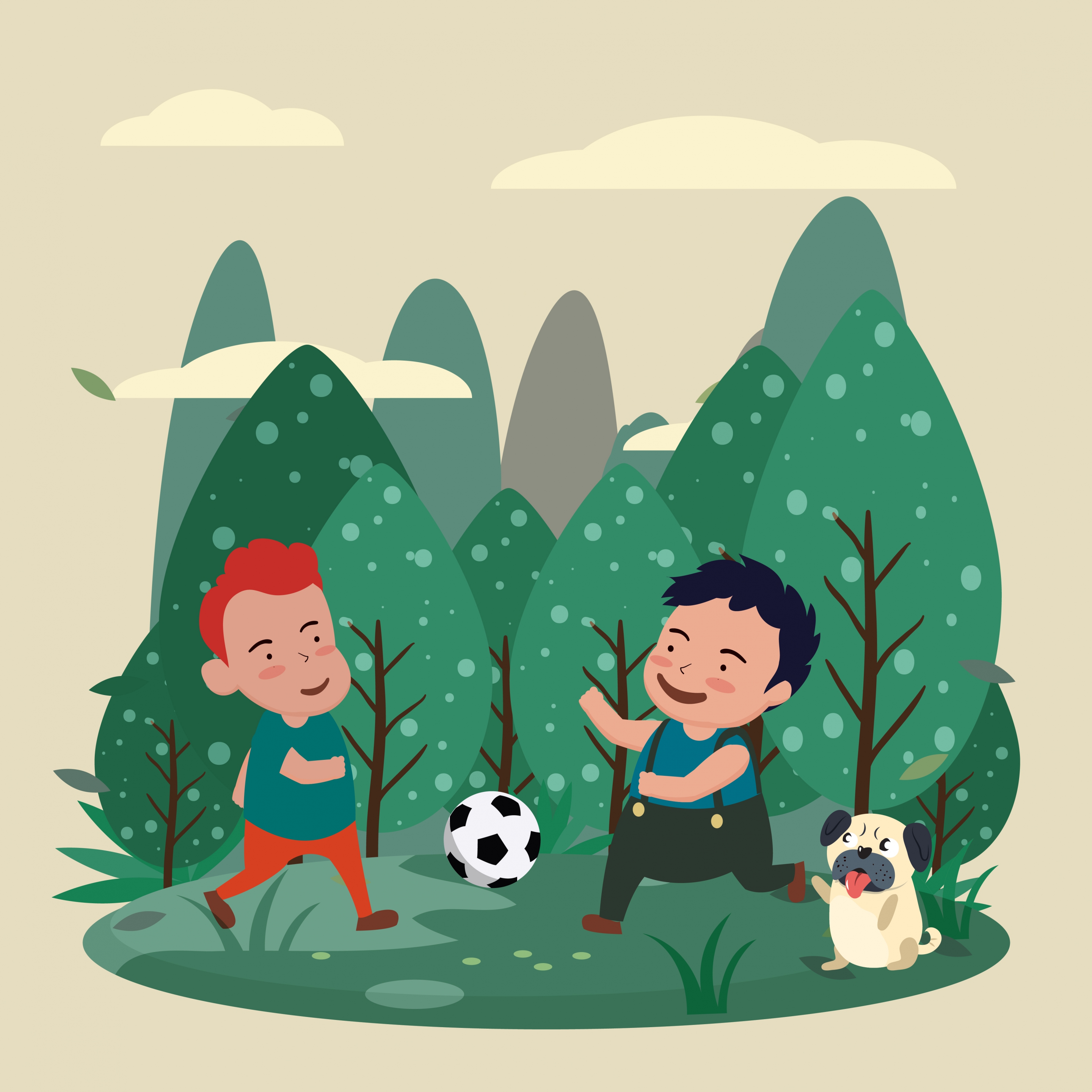 childhood painting joyful kids football icons cartoon design