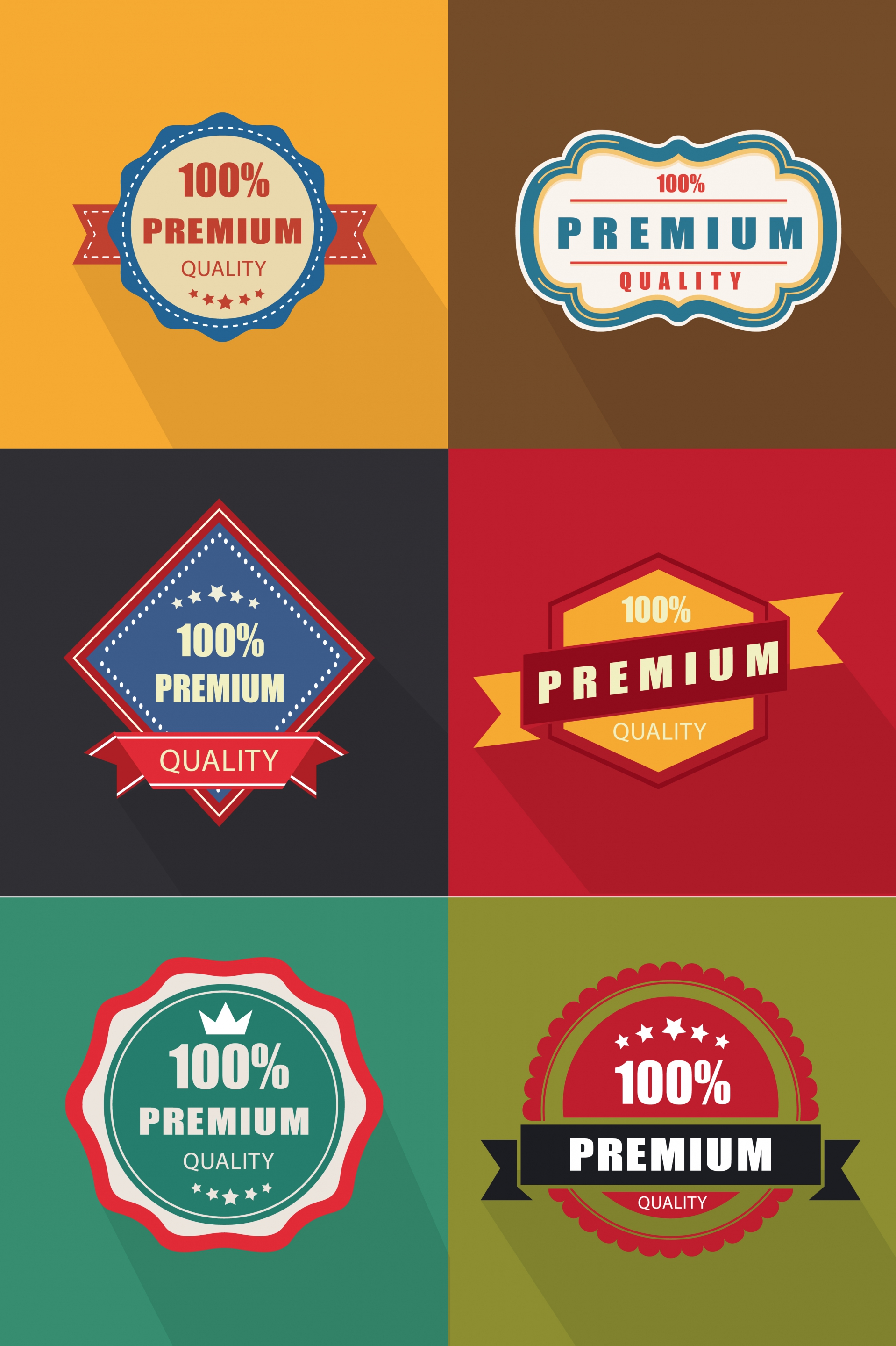 quality tags templates colored retro geometric design