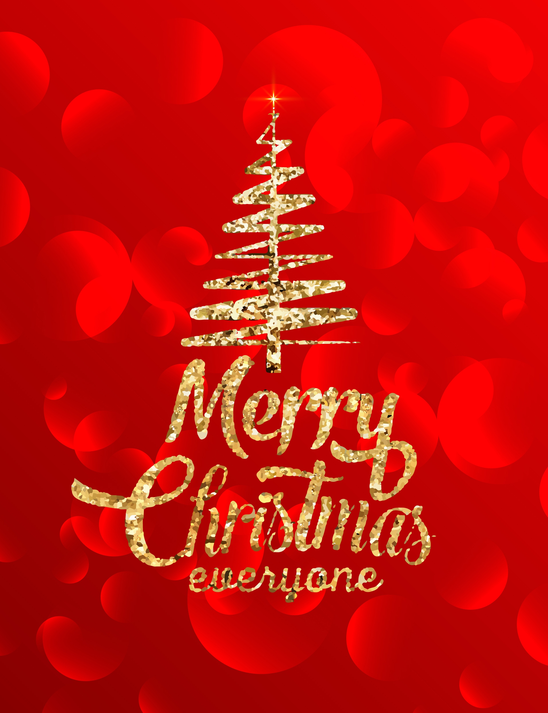 christmas banner glittering golden decor bokeh red backdrop