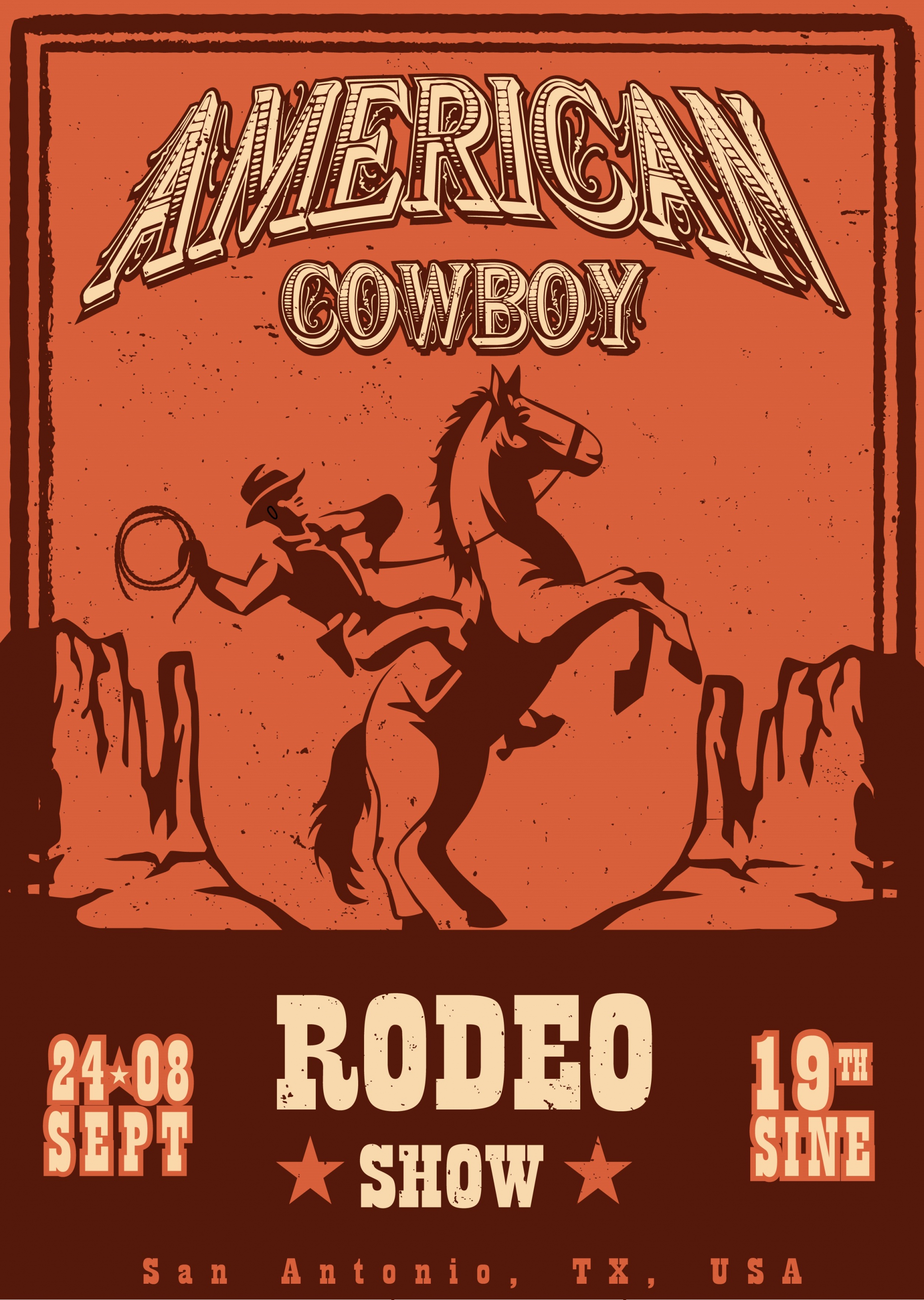 show banner cowboy icon classical design