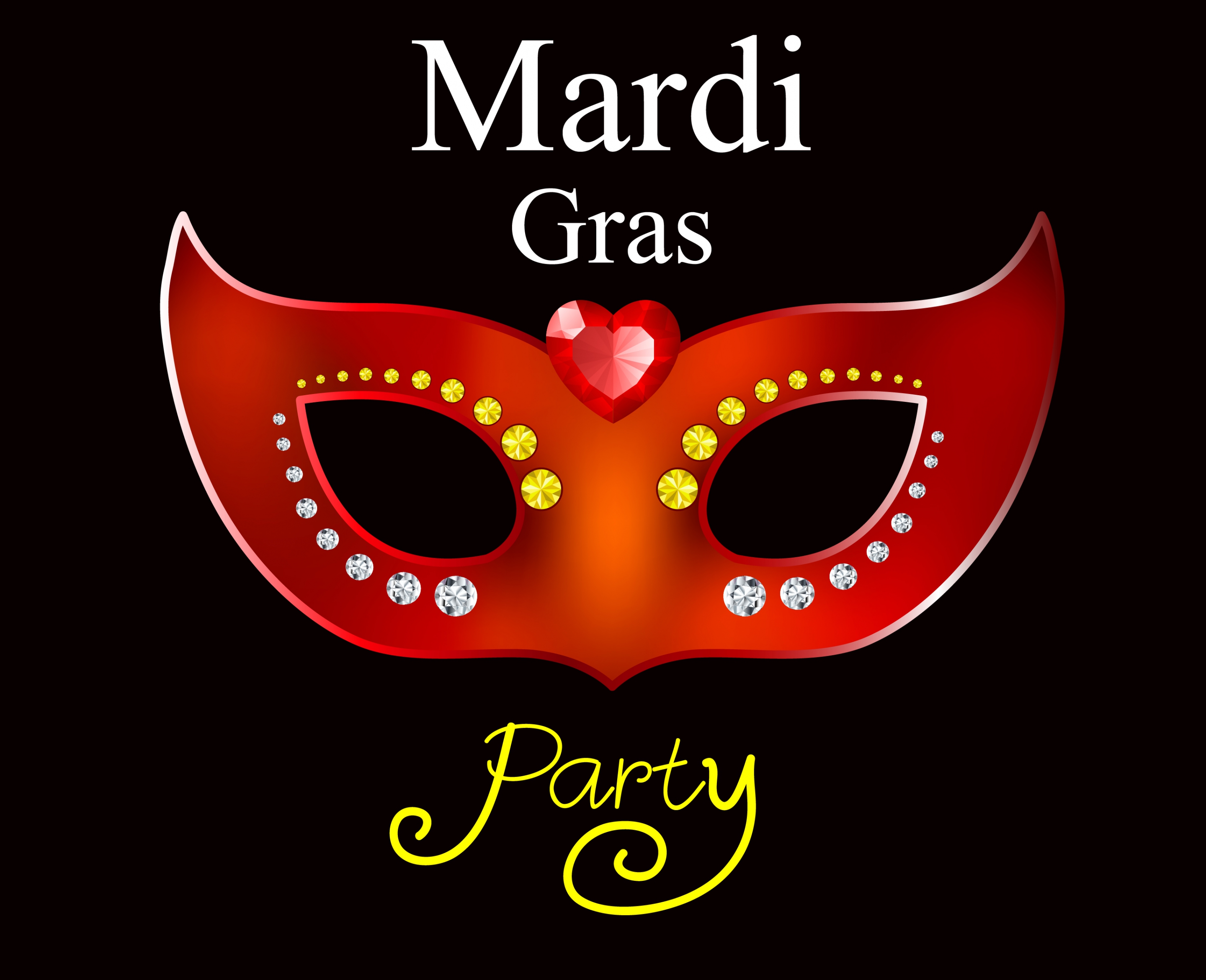 mardi gras party banner gemstone mask icon decor