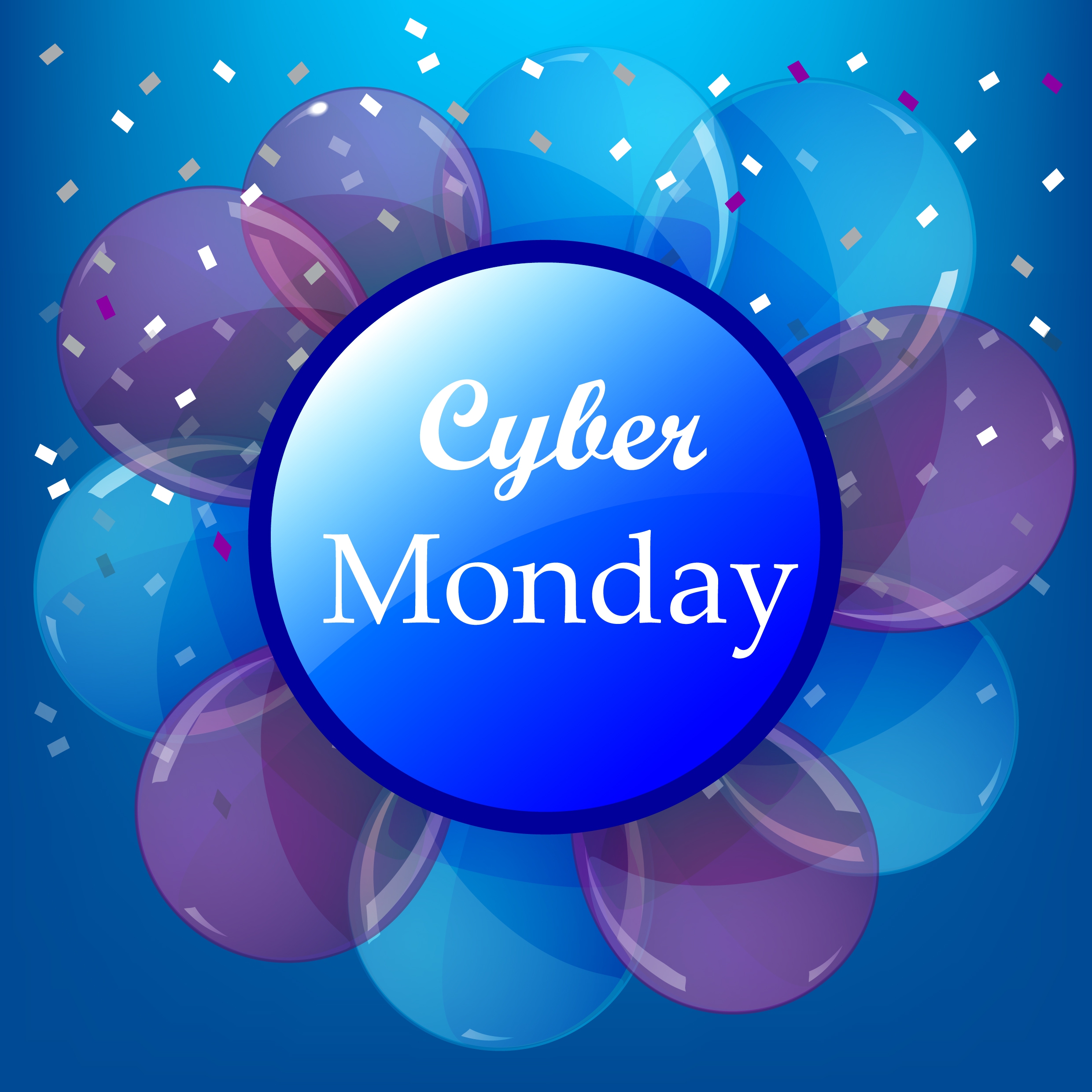 cyber monday background flowers icons shiny circles decoration