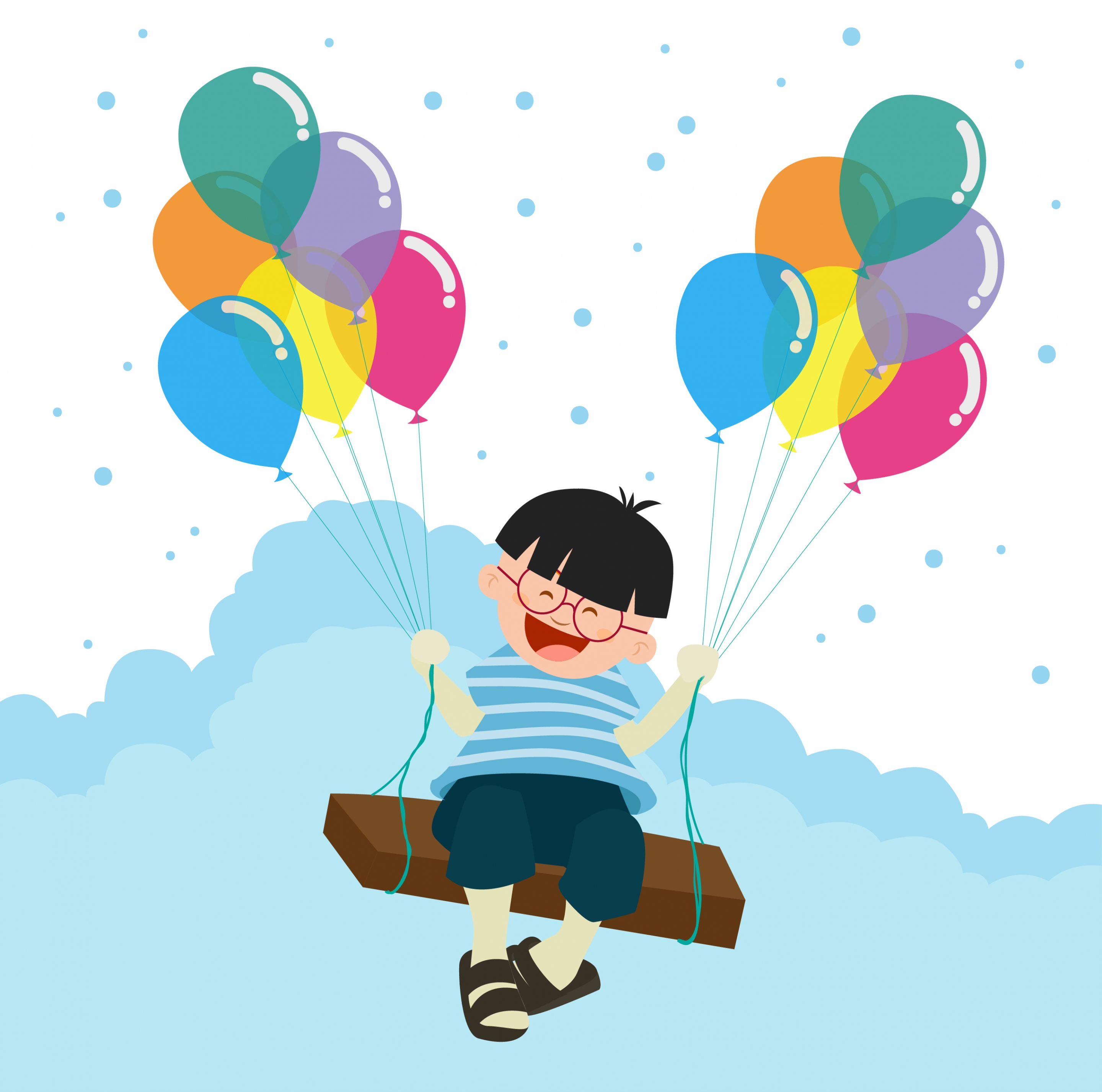 balloon background design smiling kid decoration