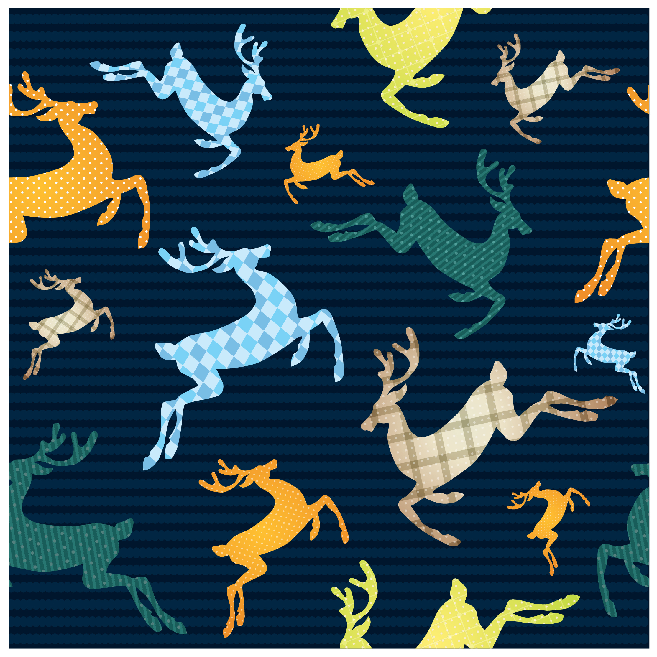 reindeers background vector illustration with various styles