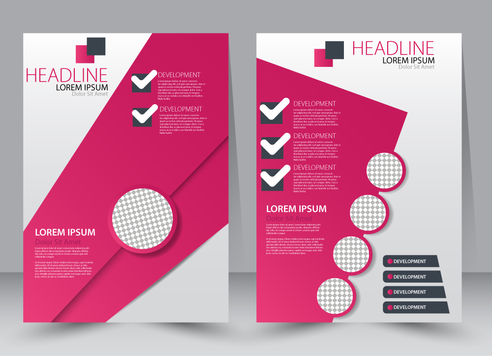 brochure vector illustration with modern circles checklist style