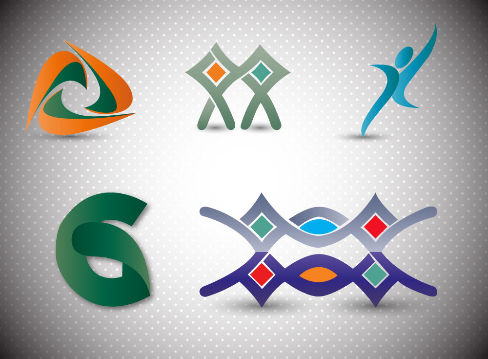 logo design elements illustration with abstract shapes