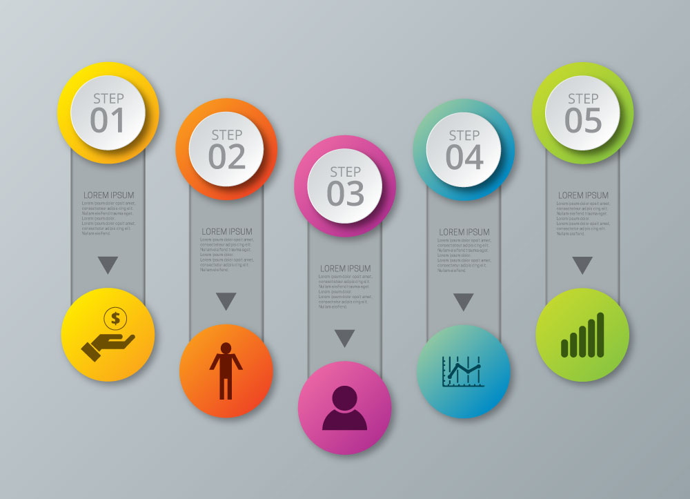 infographic vector design with vertical diagram