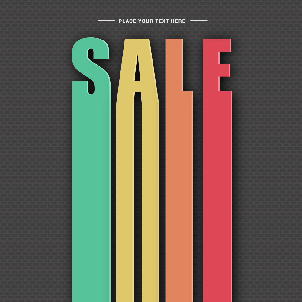 colorful sale banner decor